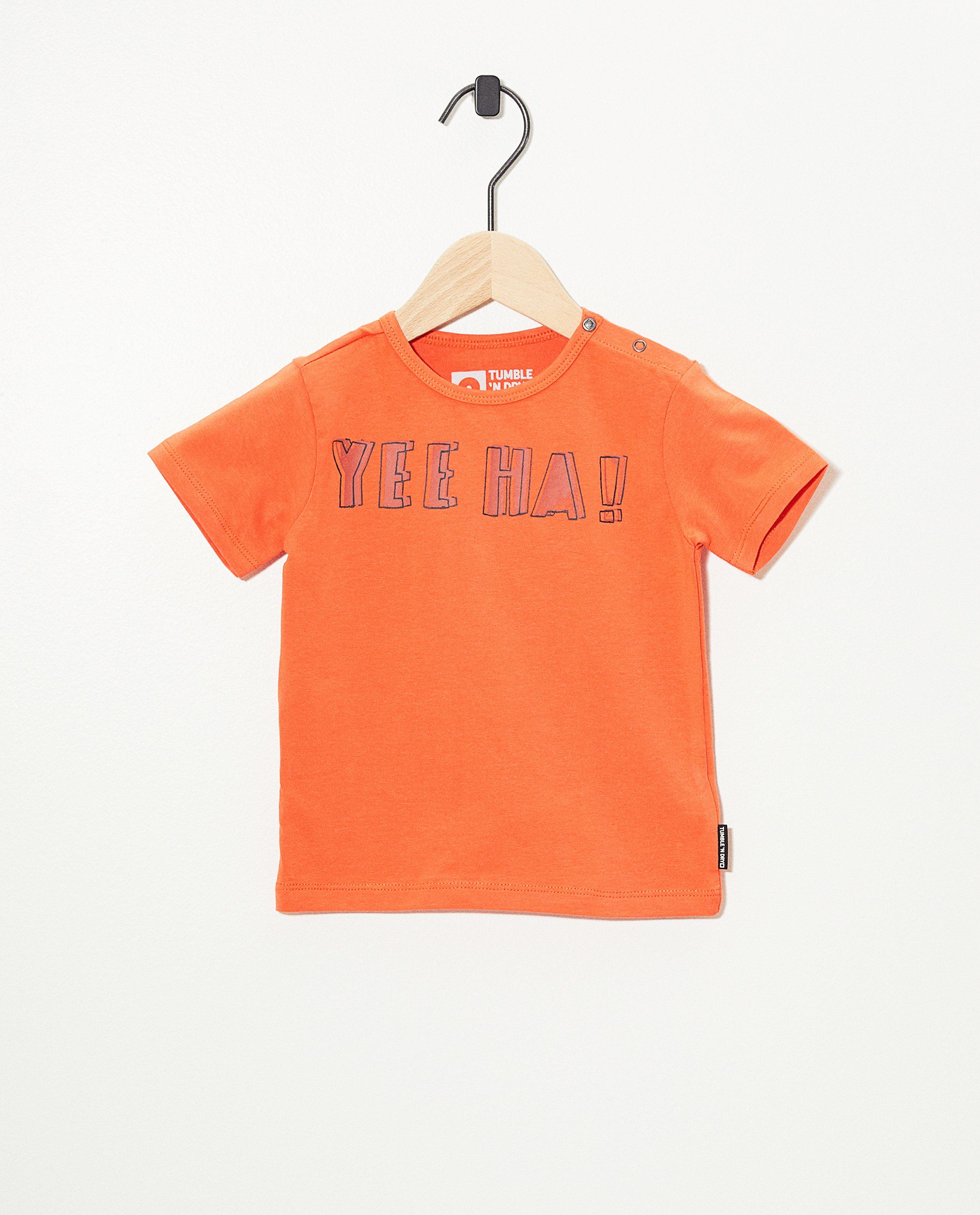 Oranje T-shirt Tumble 'n Dry - met opschrift - Tumble 'n Dry