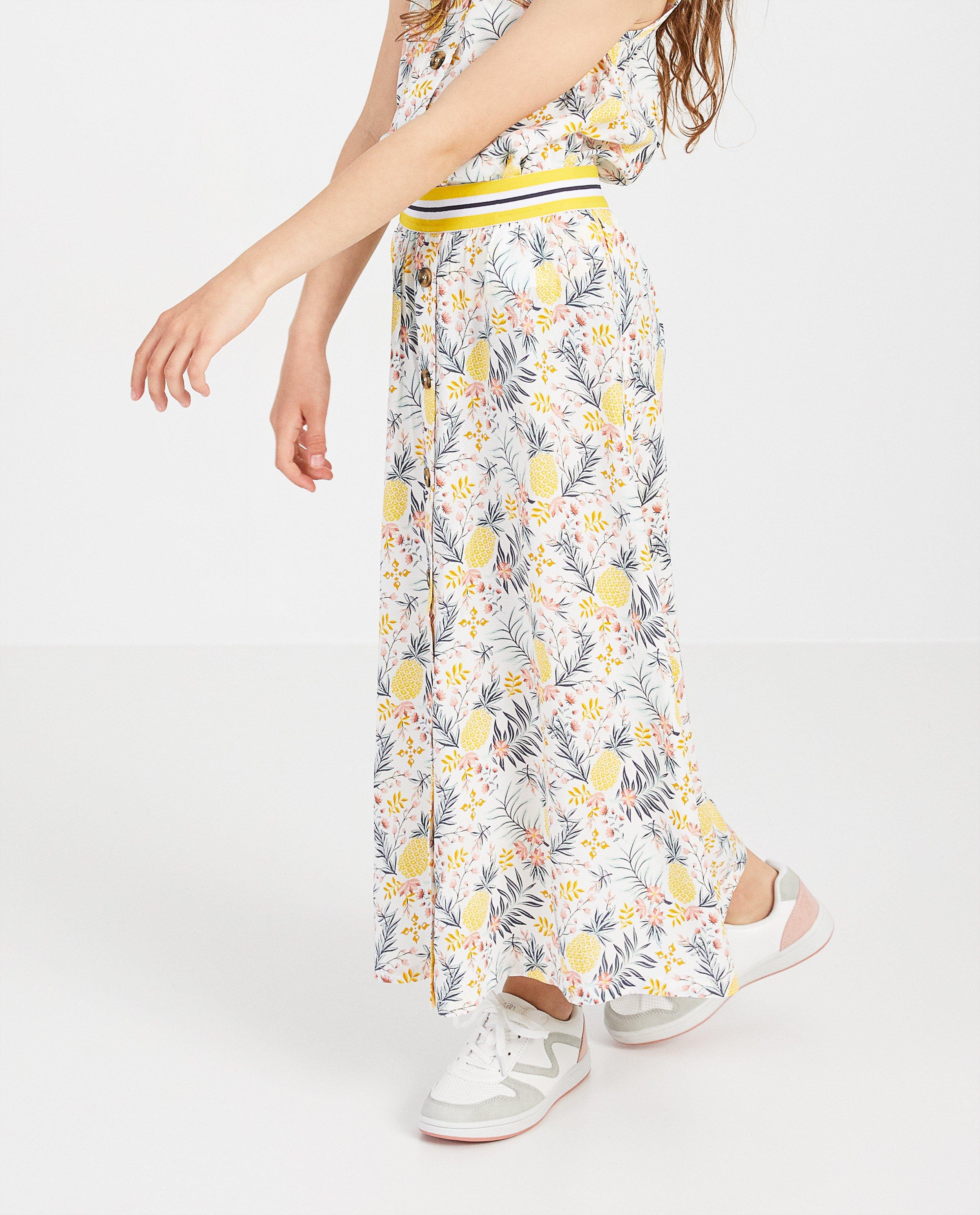 Jupe blanche maxi, imprim&eacute; - D&eacute;tails du produit - multicolore - image num&eacute;ro 2