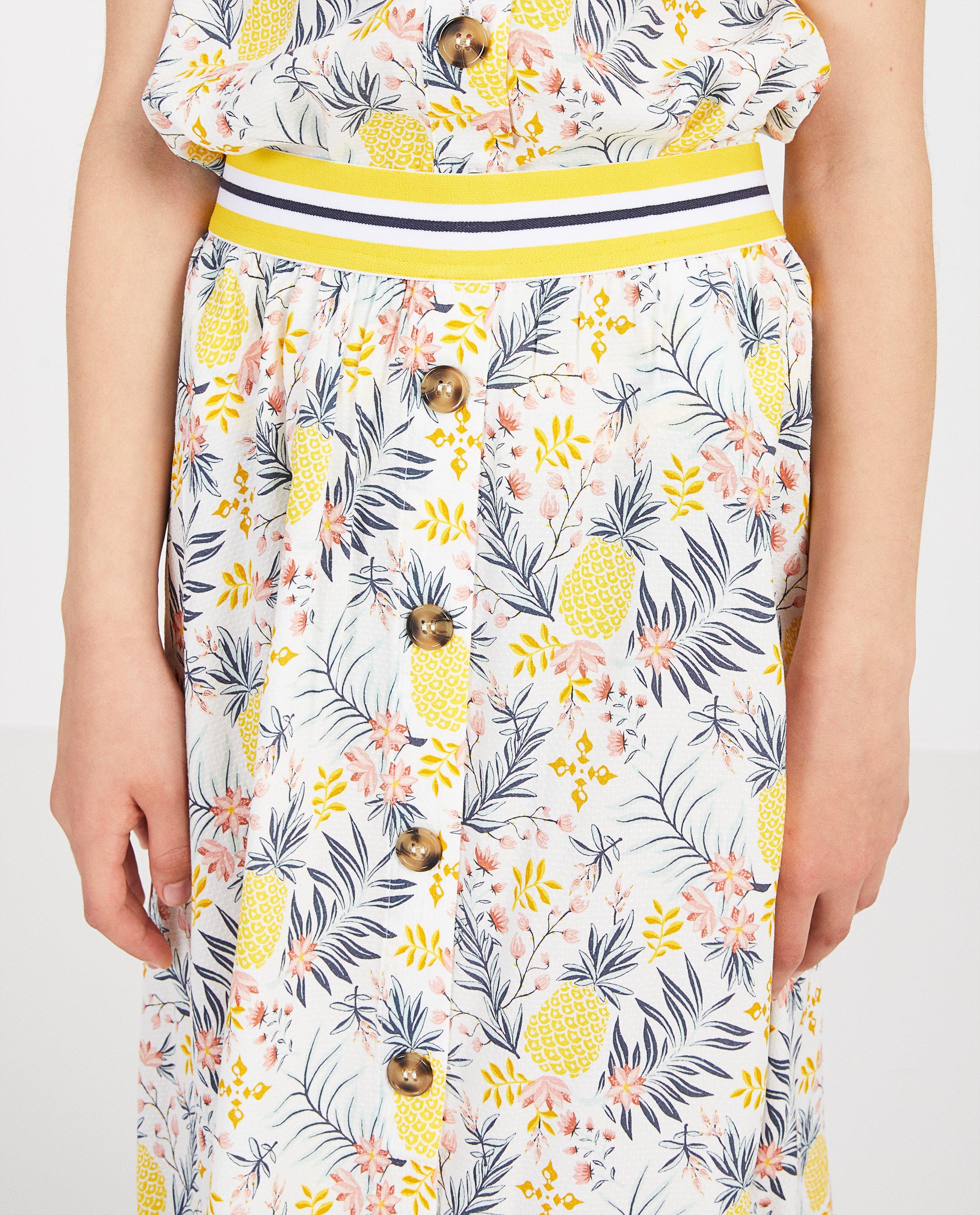 Jupe blanche maxi, imprim&eacute; - D&eacute;tails du produit - multicolore - image num&eacute;ro 4