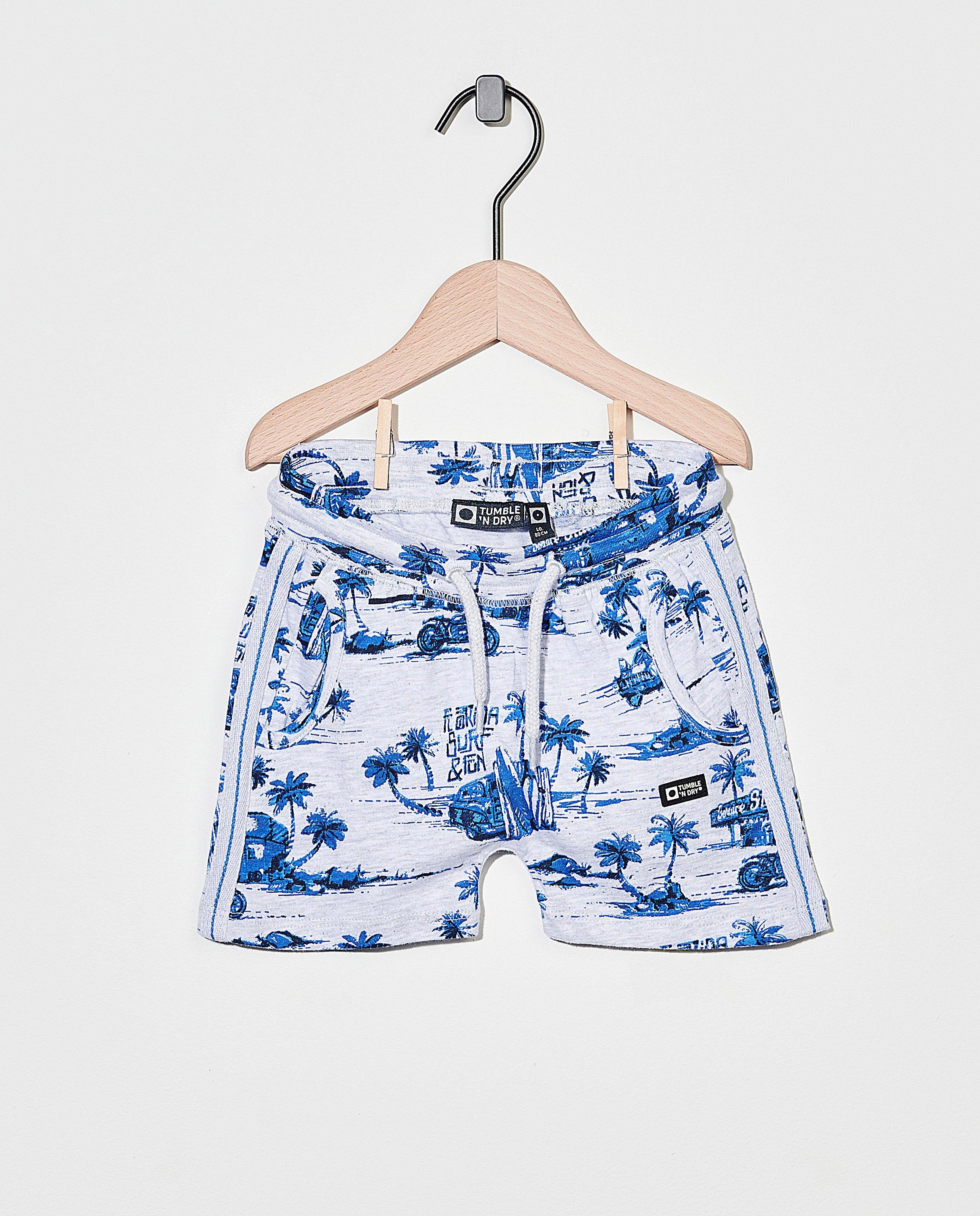 Short molletonné à imprimé Tumble ’n Dry - bleu - Tumble 'n Dry