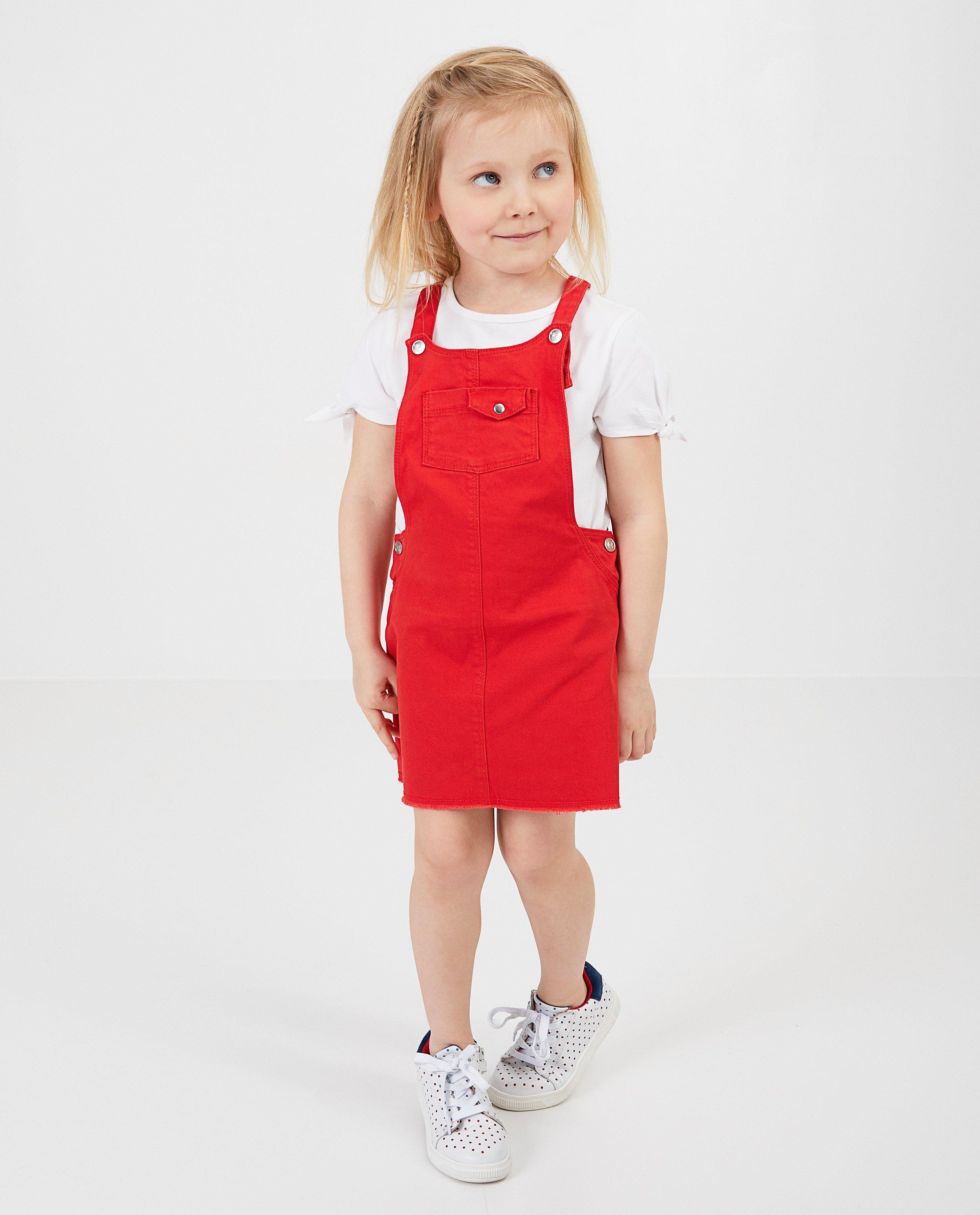 Robe salopette rouge hotsell