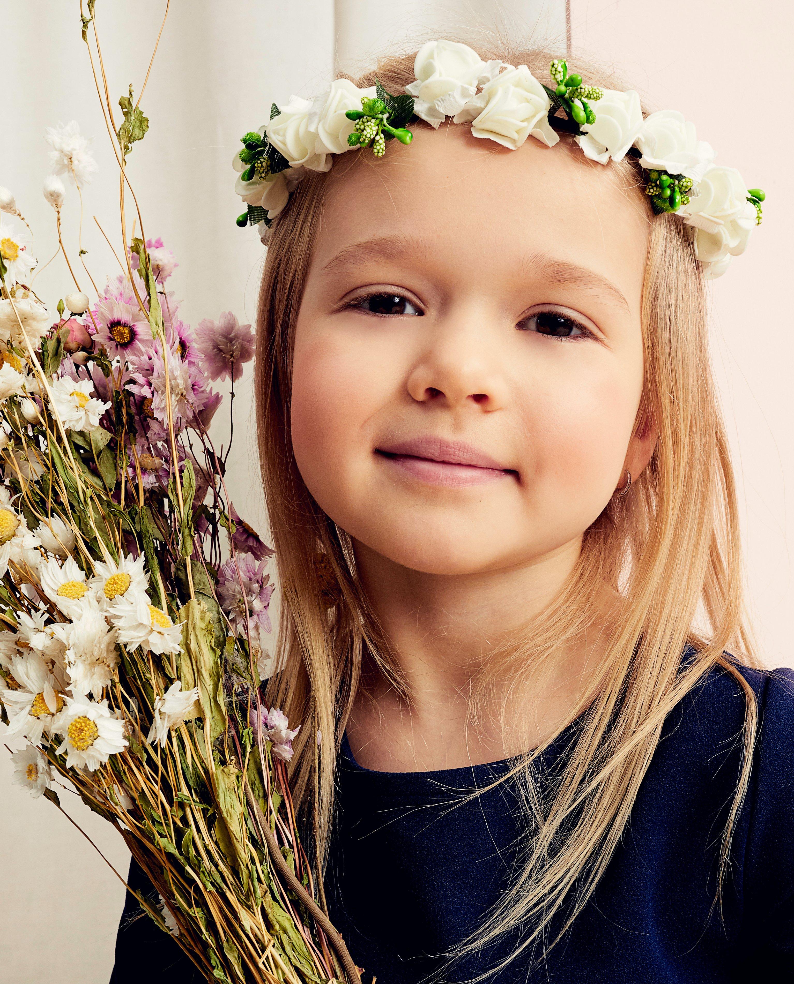 Couronne de fleurs - Communion - blanche et verte - Milla Star