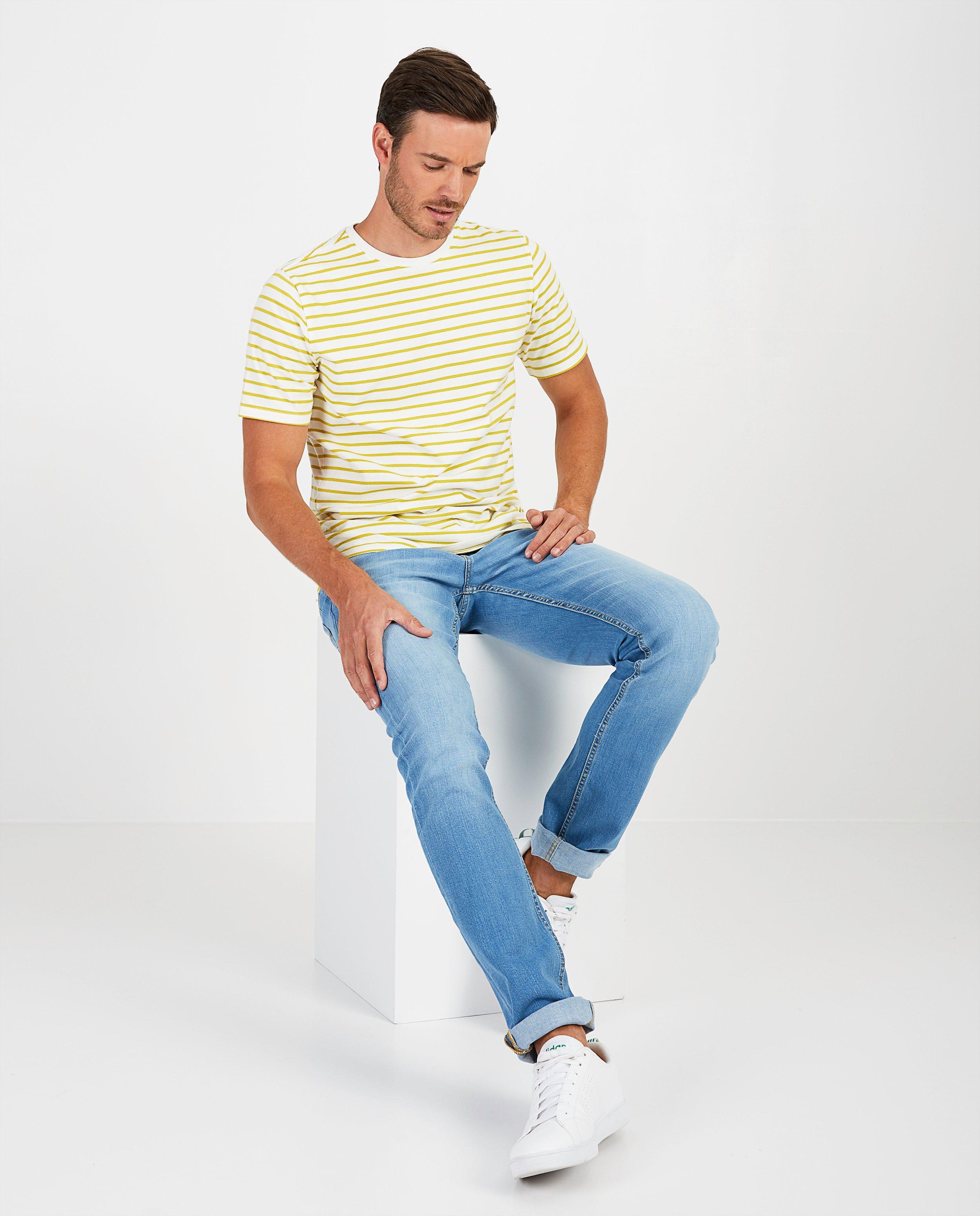 Lichtblauwe slim fit jeans Smith - met stretch - JBC