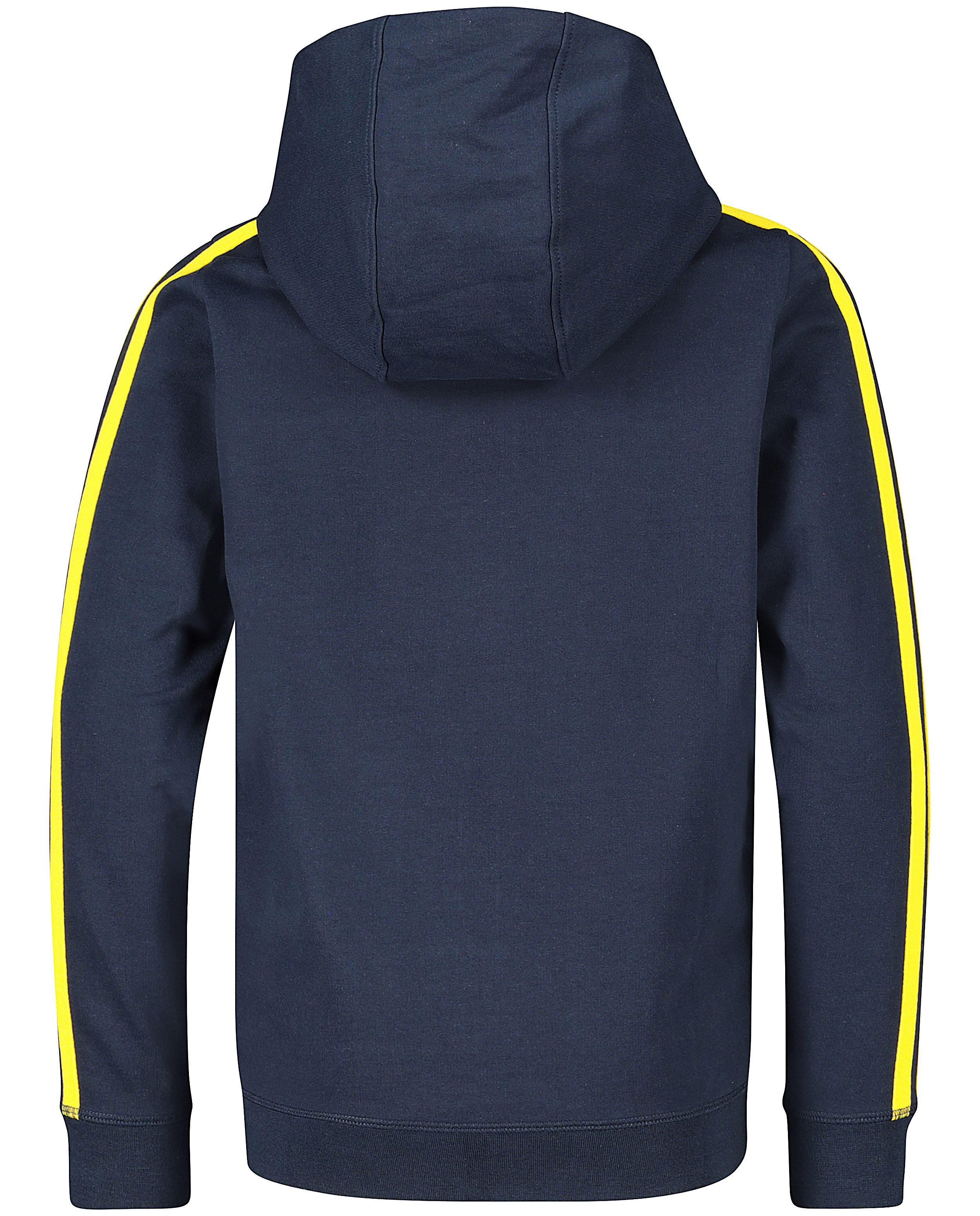 Cardigans - Blauw sweatvest met gele strepen