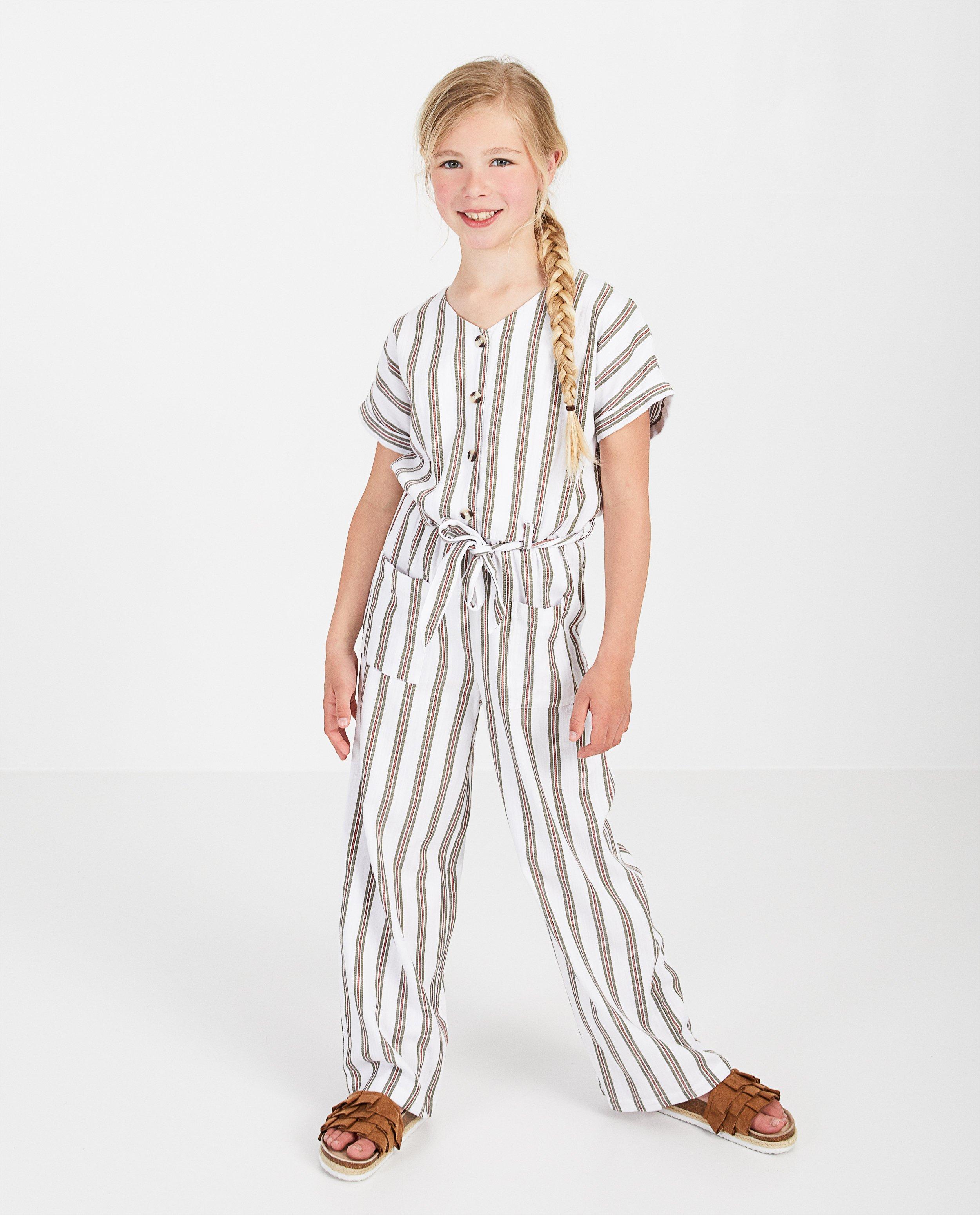 Wit jumpsuit met strepen - allover - Fish & Chips