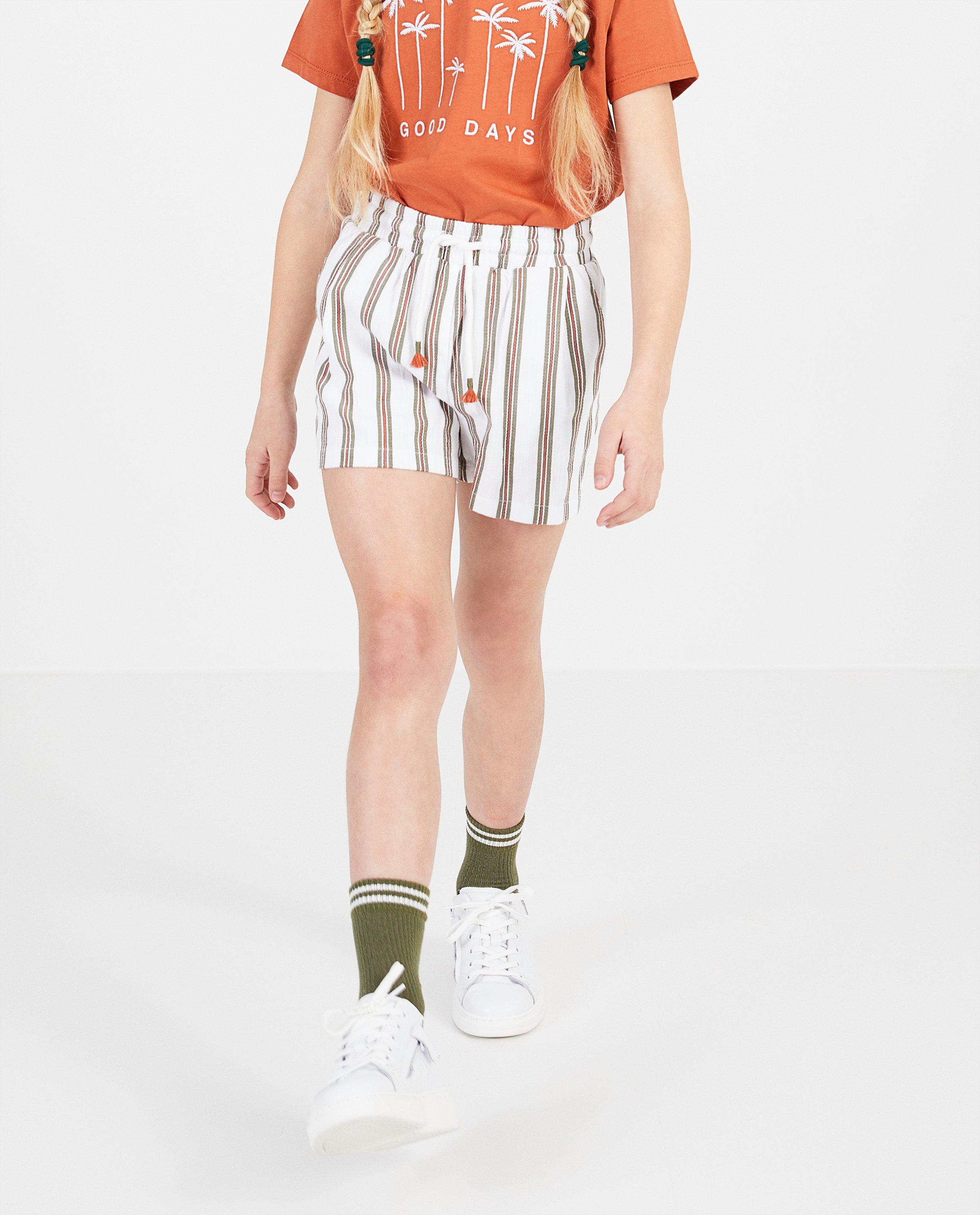 Shorts - Short blanc rayé