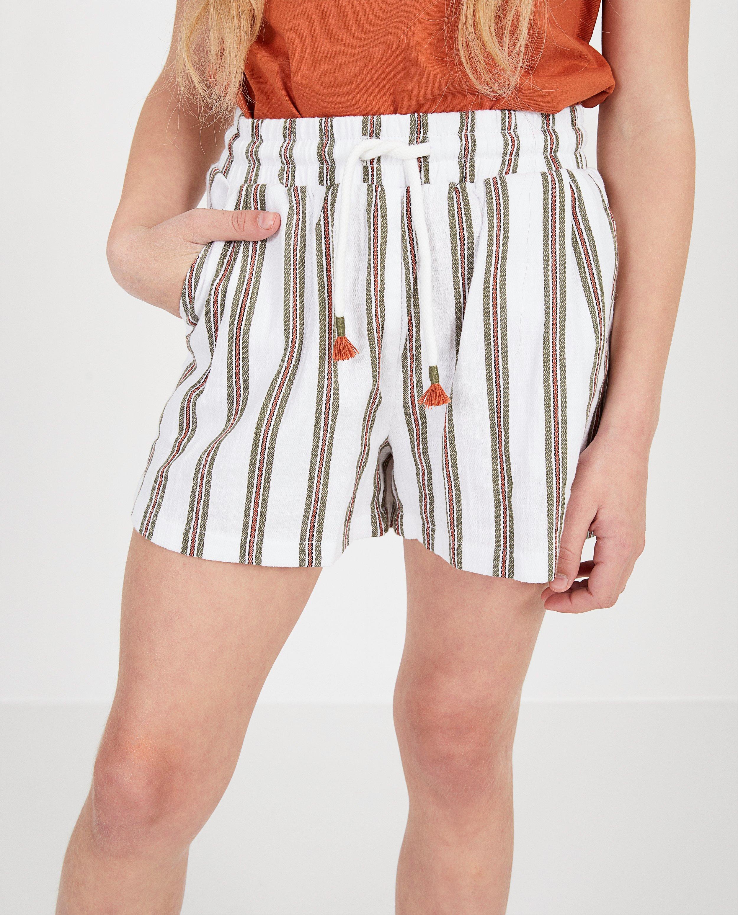 Shorts - Short blanc rayé