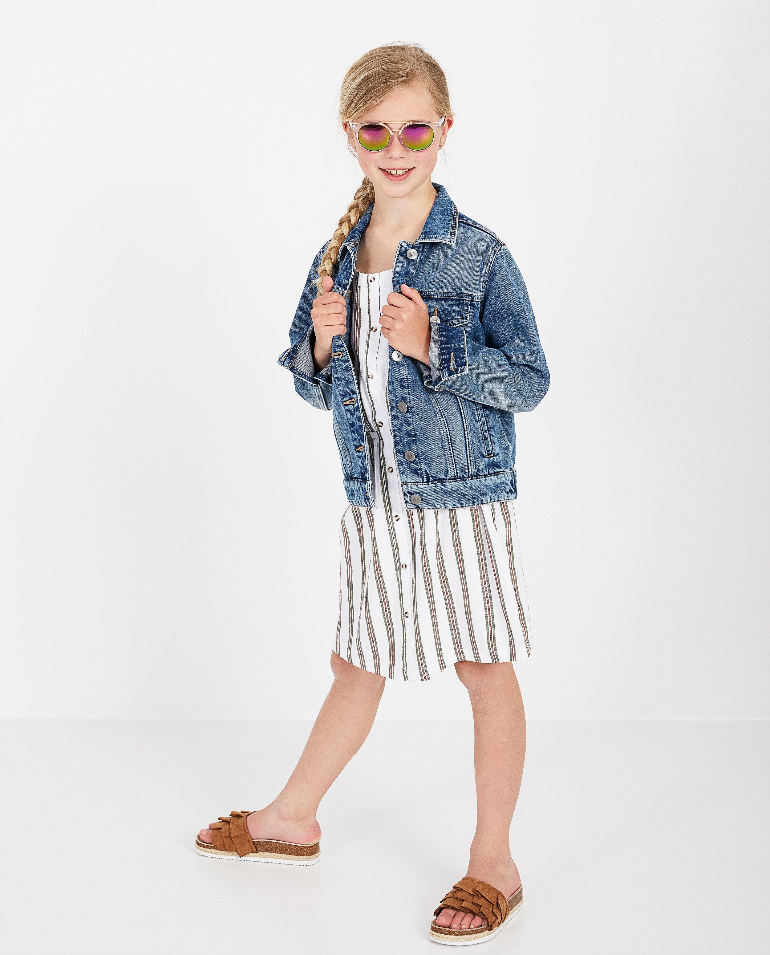 Robe blanche, rayures - imprimé intégral - Fish & Chips