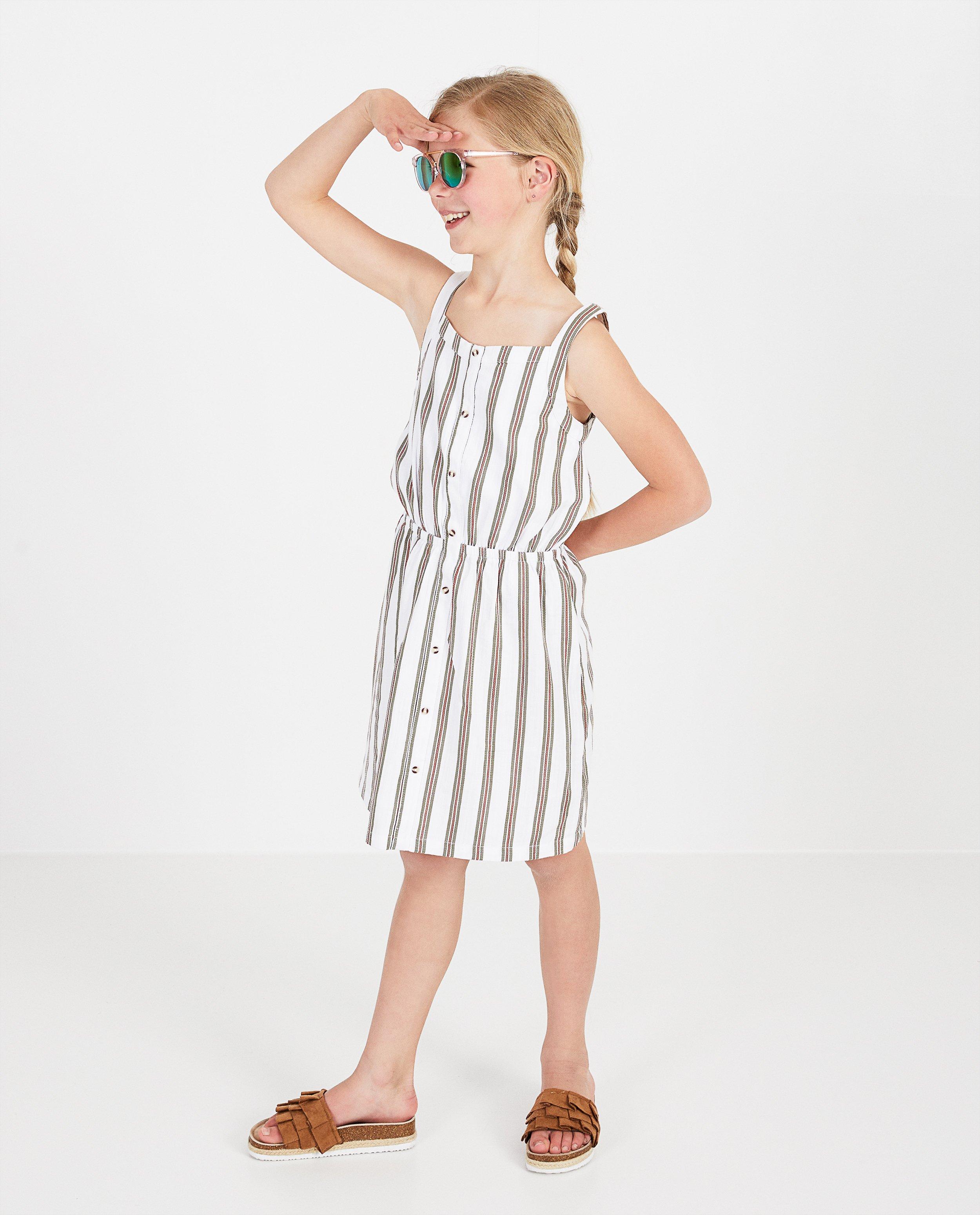 Robes - Robe blanche, rayures