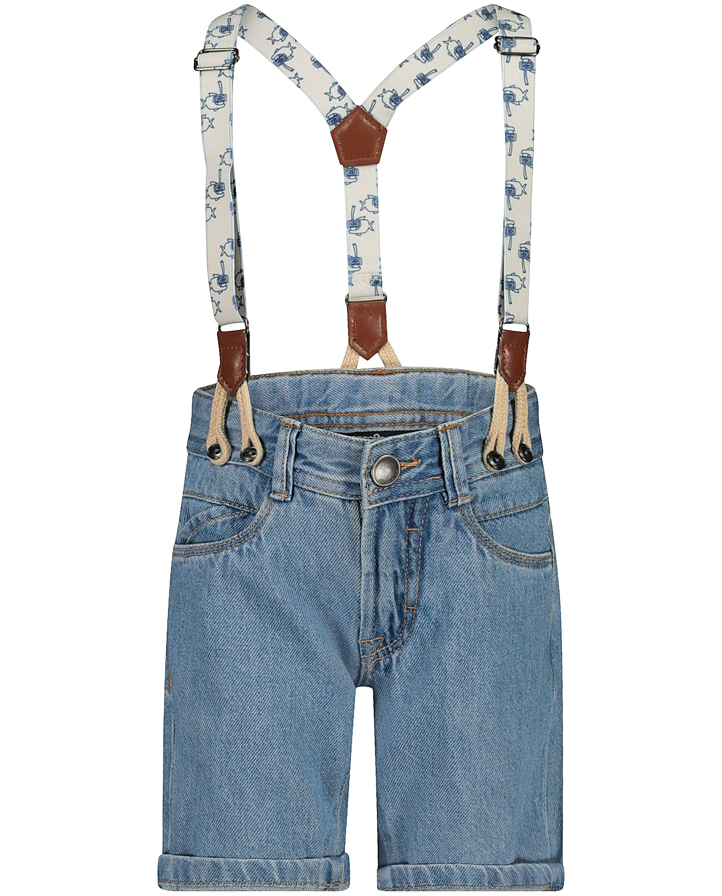 Shorten - Blauwe short met bretellen Wickie
