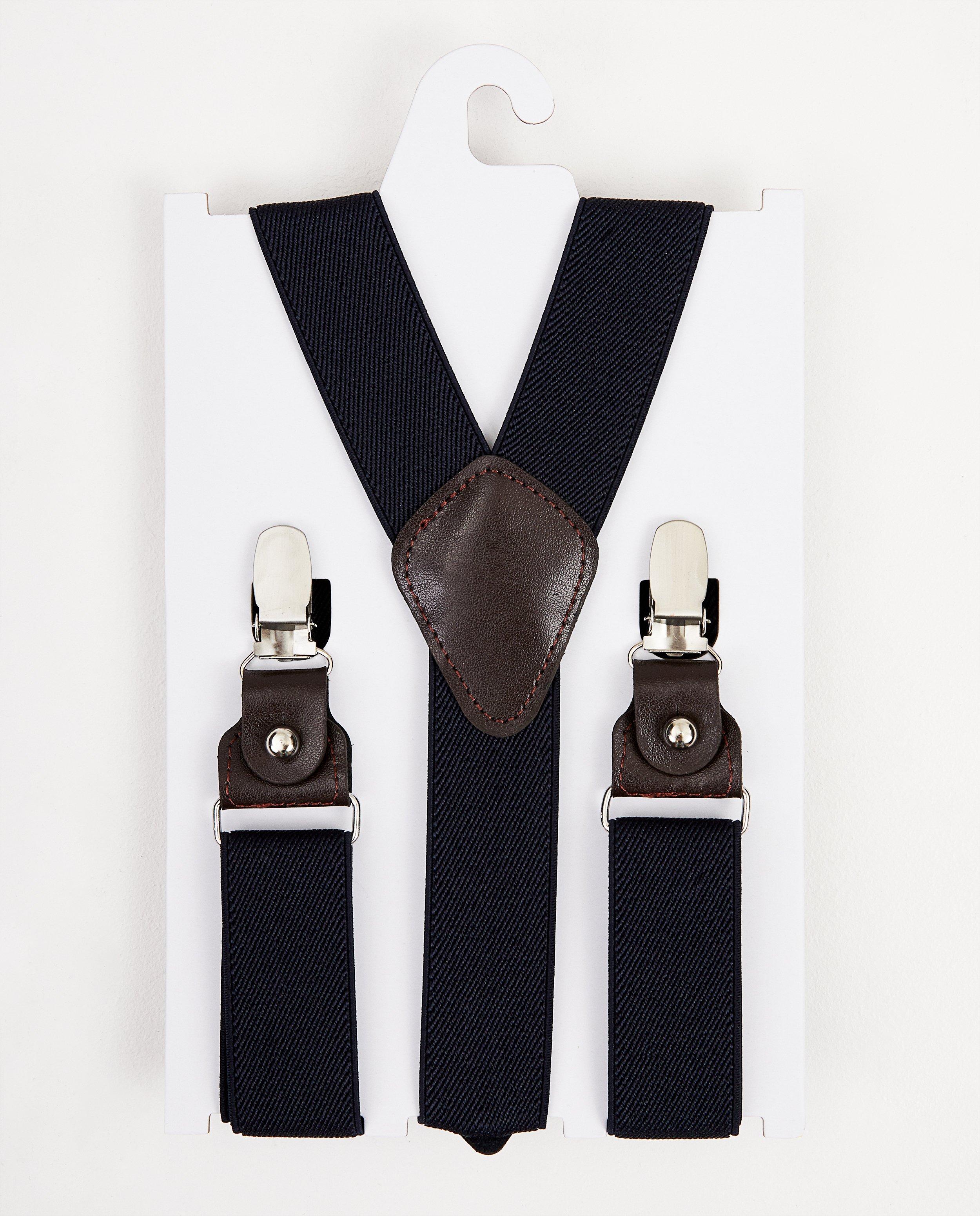 Blauwe bretellen - met bruine details - JBC