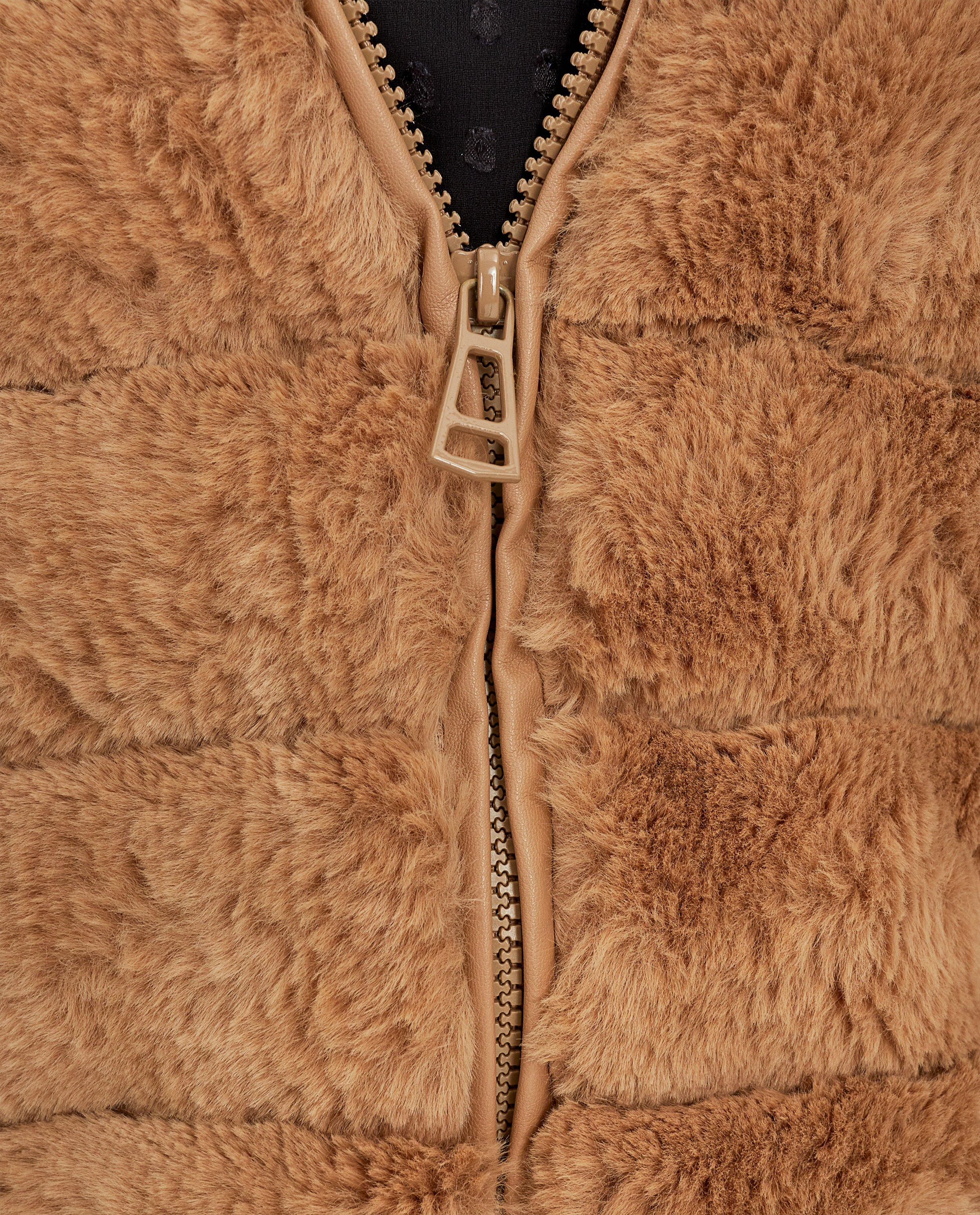 Poncho's en teddy's - Beige faux fur jas Ella Italia