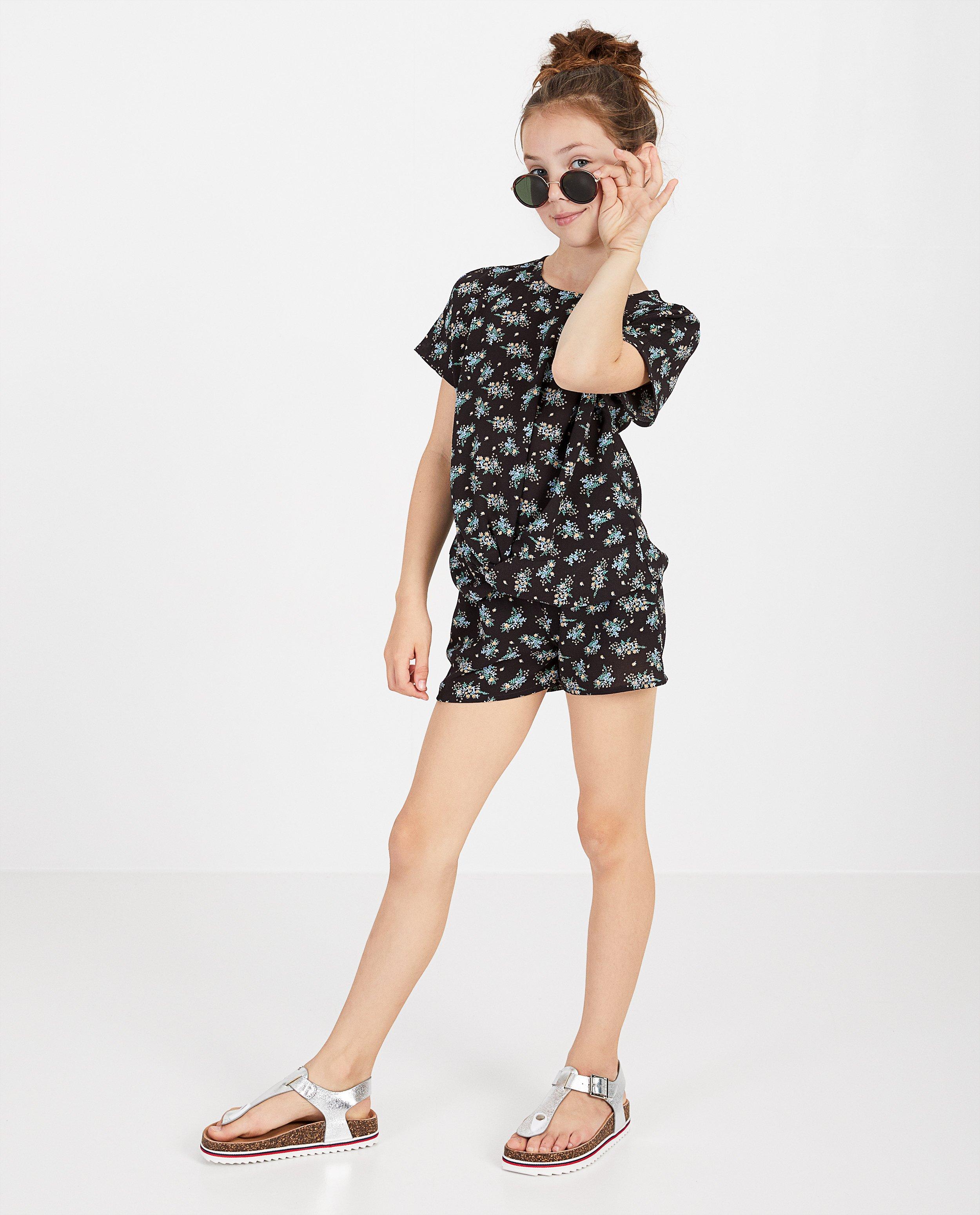 Groene top met print - allover - Fish & Chips