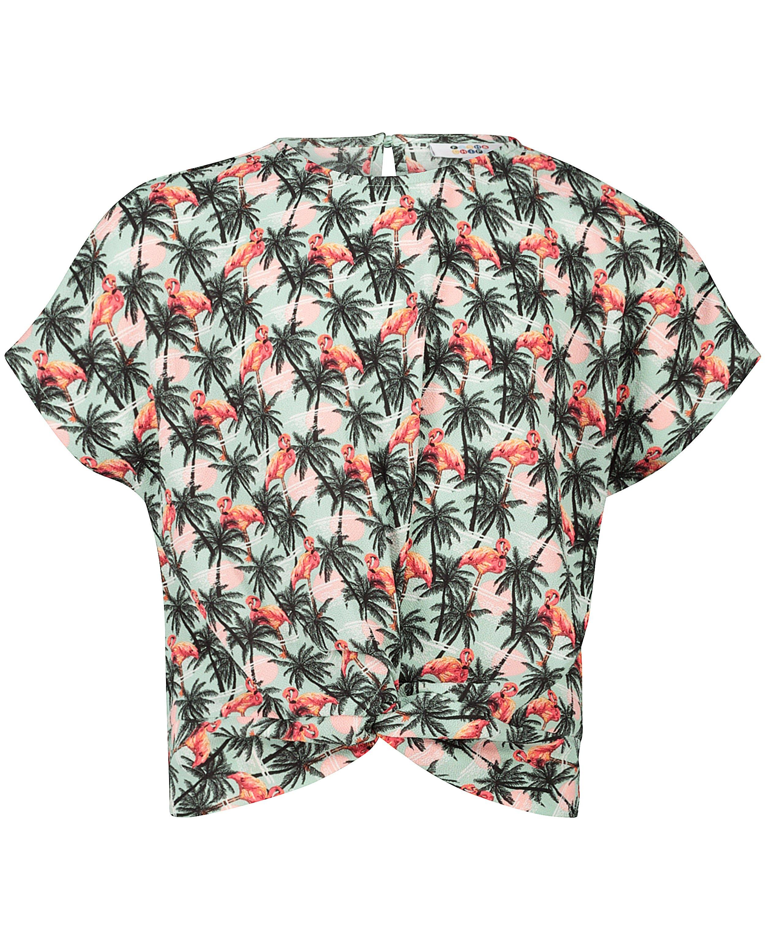 Groene top met print - allover - Fish & Chips