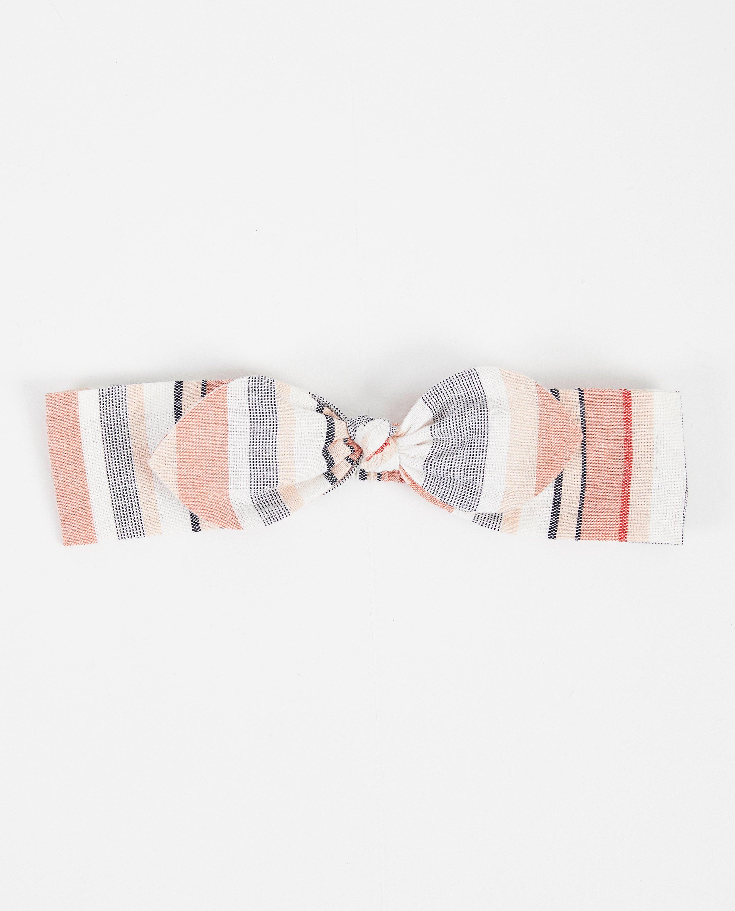 Bandeau rose avec nœud papillon - rayures - JBC