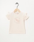 Roze T-shirt met print Fixoni - van pauw - Fixoni