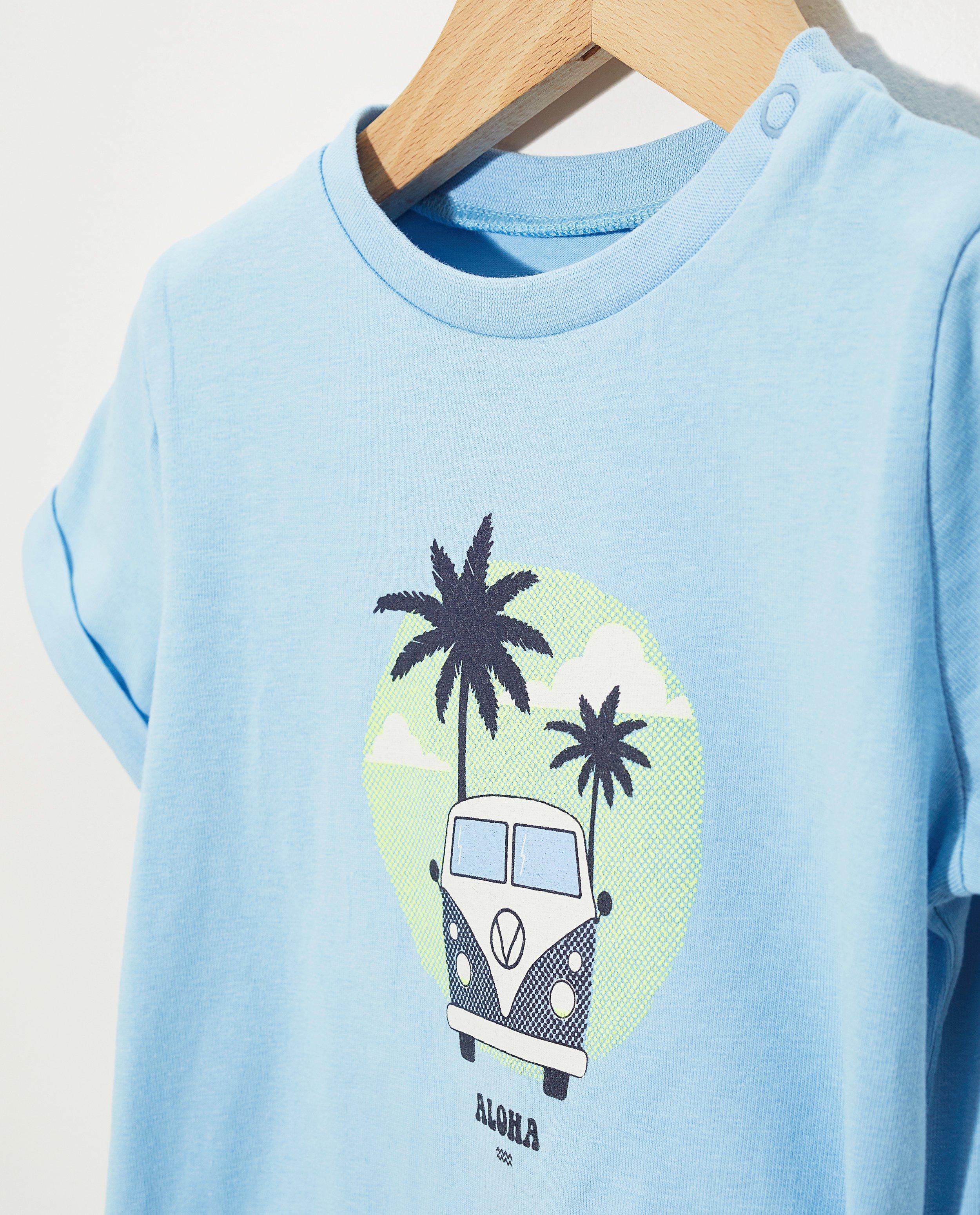 T-shirts - Blauw T-shirt van biokatoen
