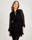 Kleedjes - Zwarte volant-jurk Ella Italia