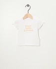 Wit T-shirt van biokatoen - met opschrift - Newborn 50-68