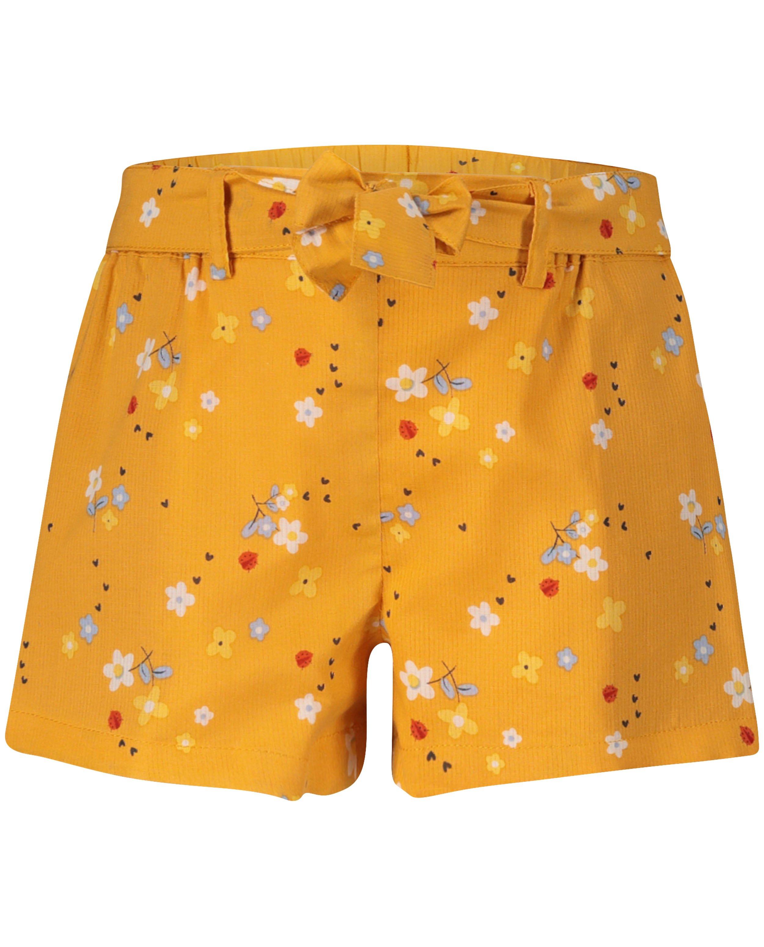 Shorten - Donkergele short met print Plop