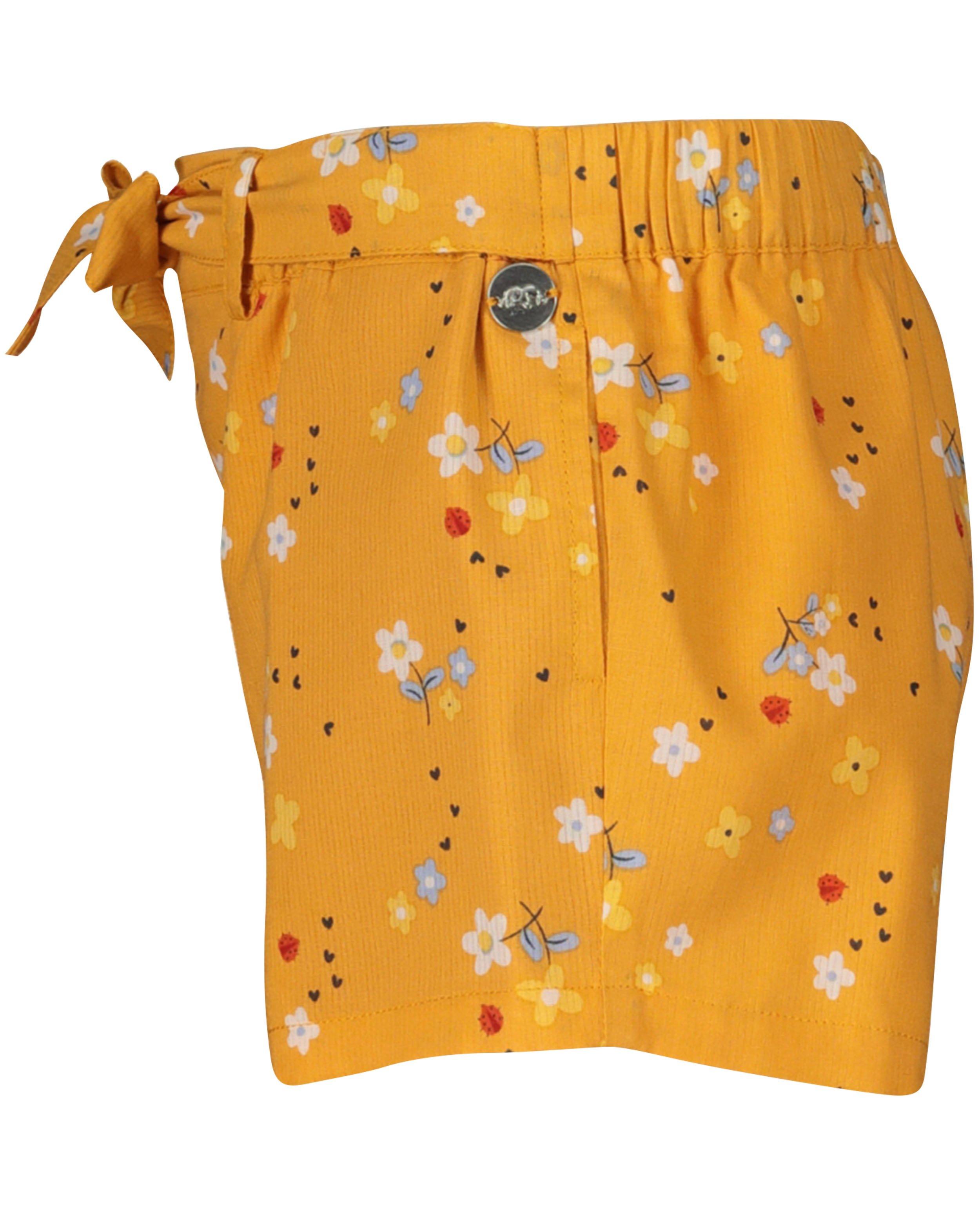 Shorten - Donkergele short met print Plop