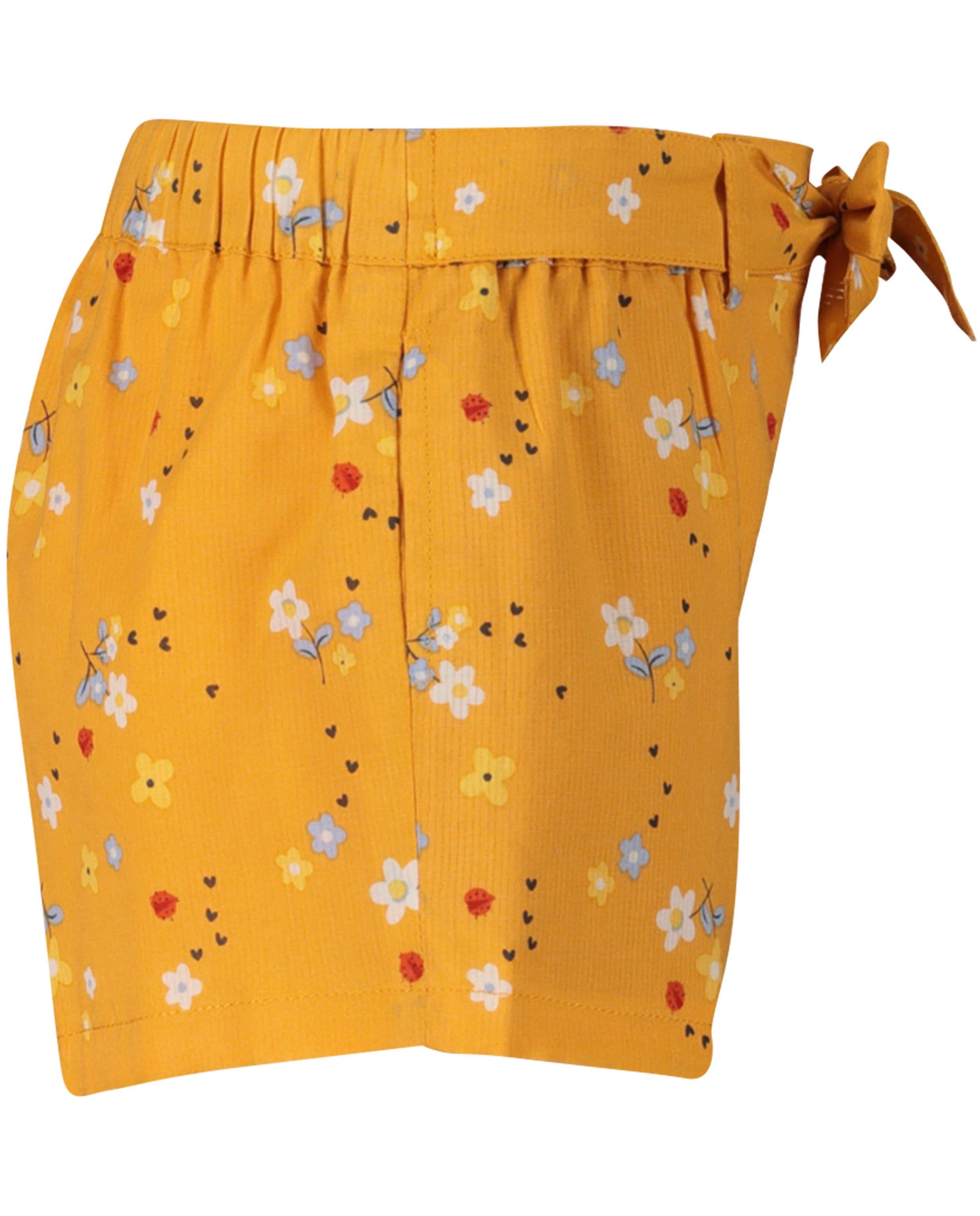 Shorten - Donkergele short met print Plop