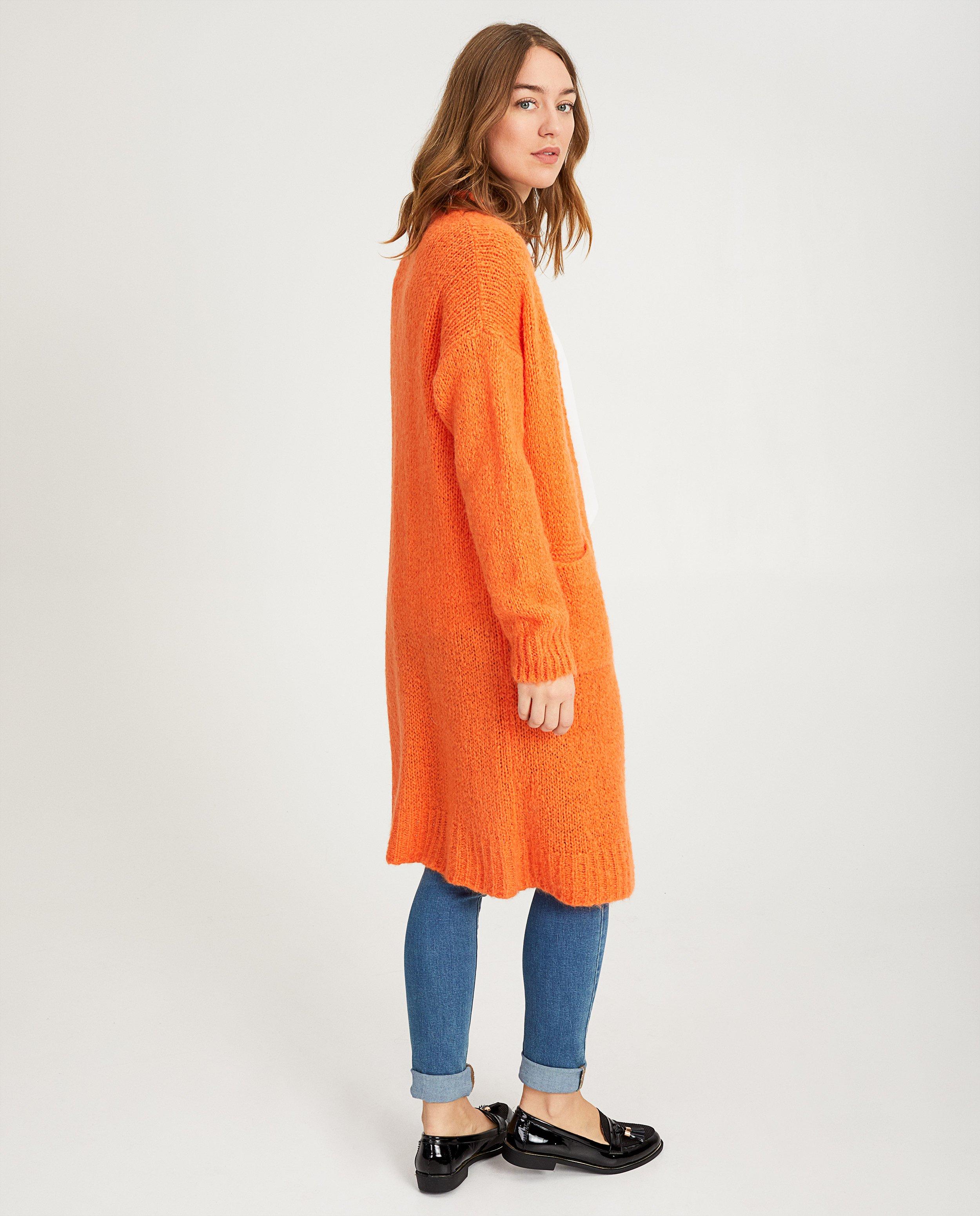 Cardigans - Long cardigan orange vif