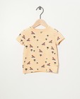 T-shirt brun clair en coton bio - imprimé intégral - Cuddles and Smiles