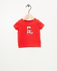 T-shirt rouge en coton bio - à inscription - Newborn 50-68