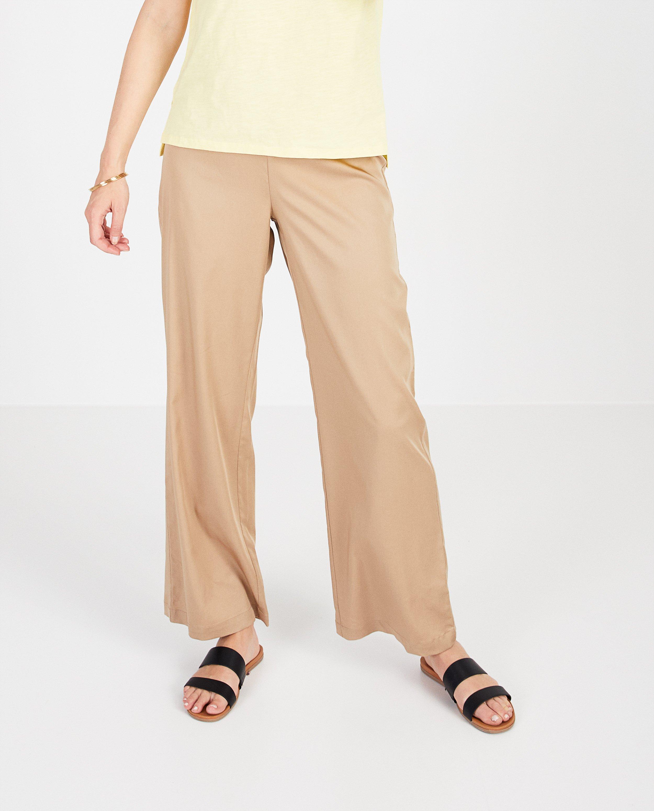 Broeken - Camel broek van lyocell Youh!