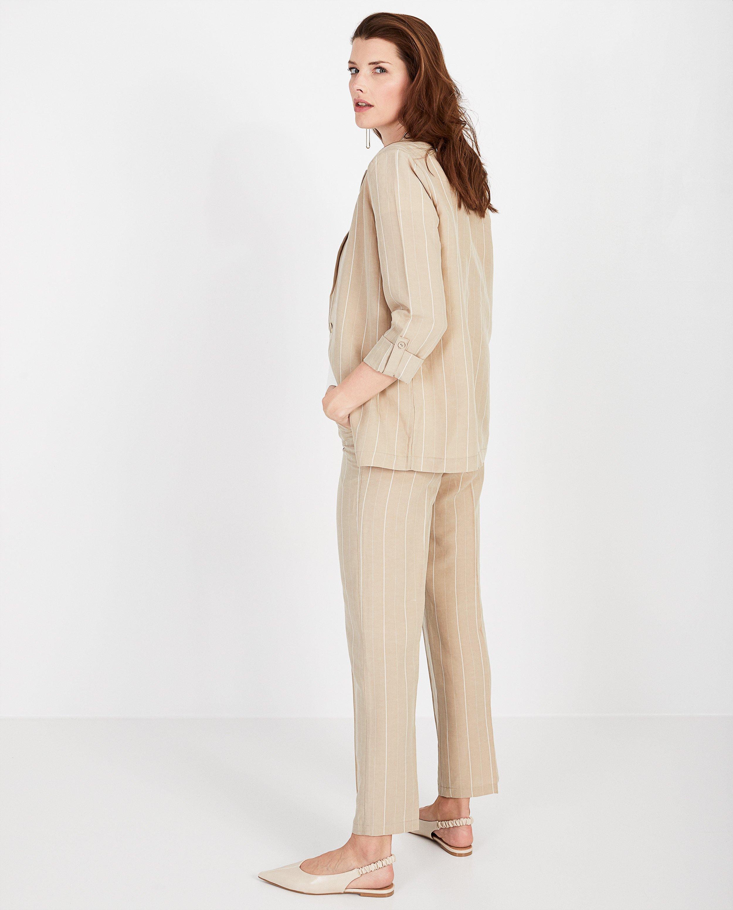 Blazers - Beige vest met strepen Youh!