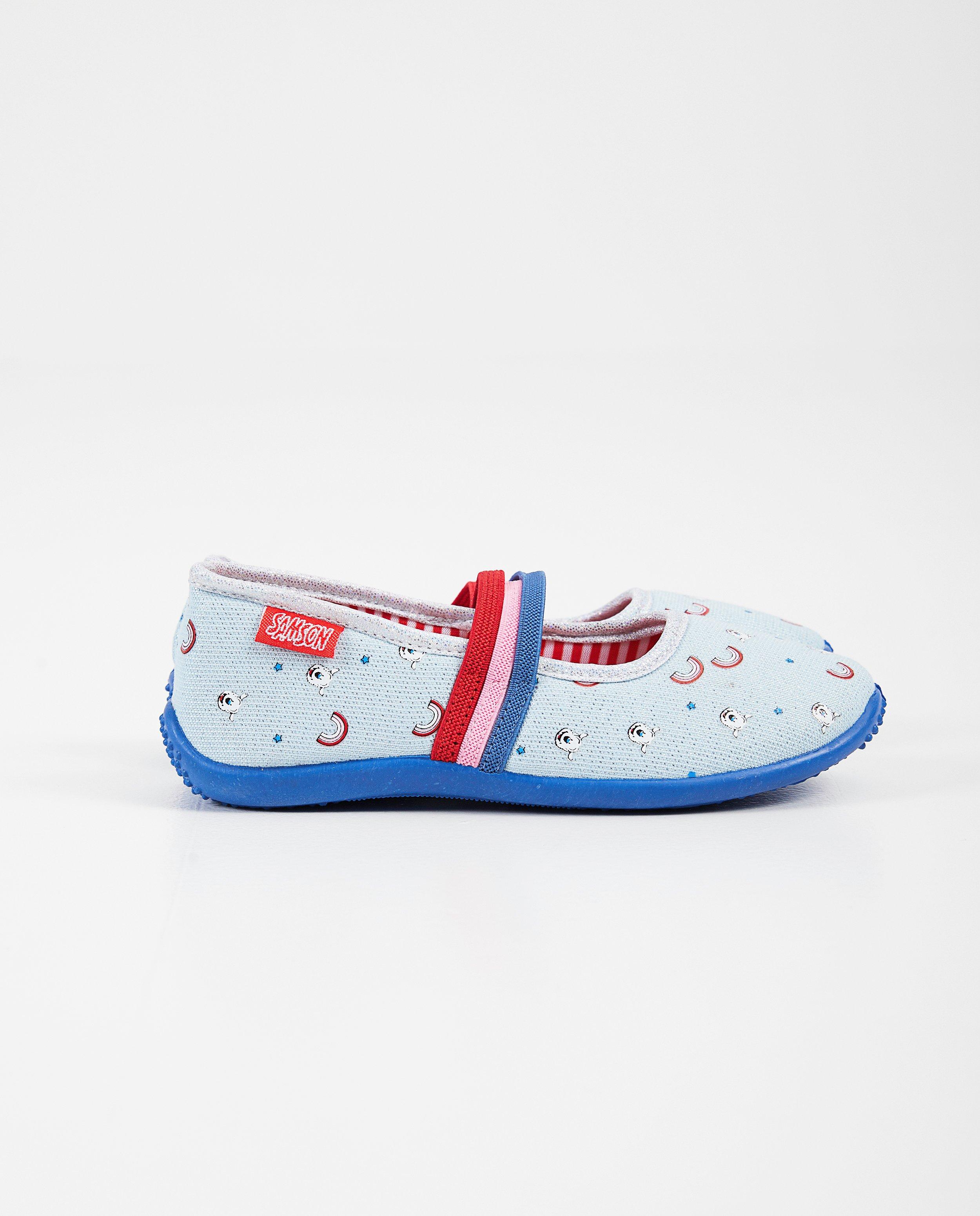 Lichtblauwe pantoffels van Samson - met glitter - Samson