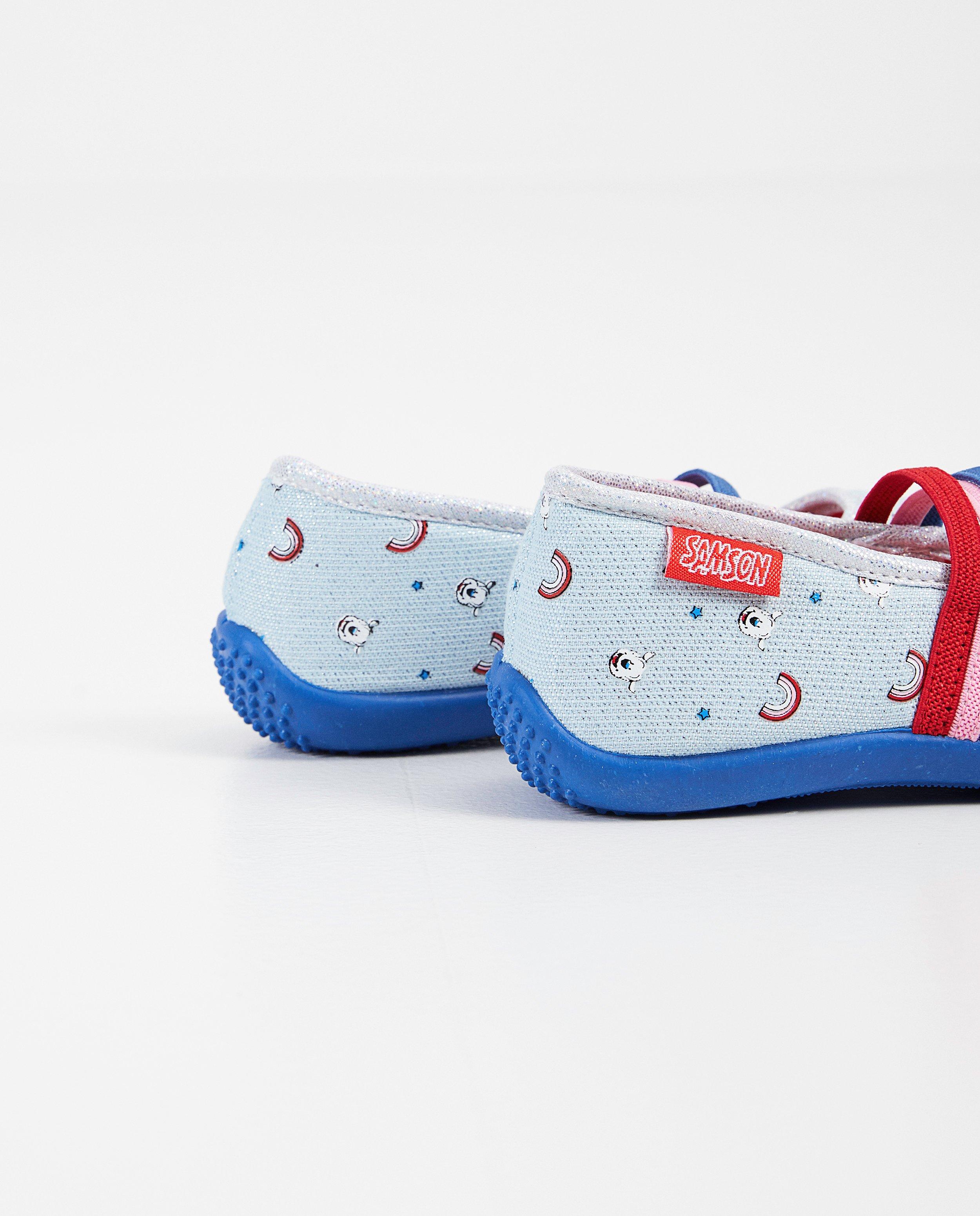 Schoenen - Lichtblauwe pantoffels van Samson