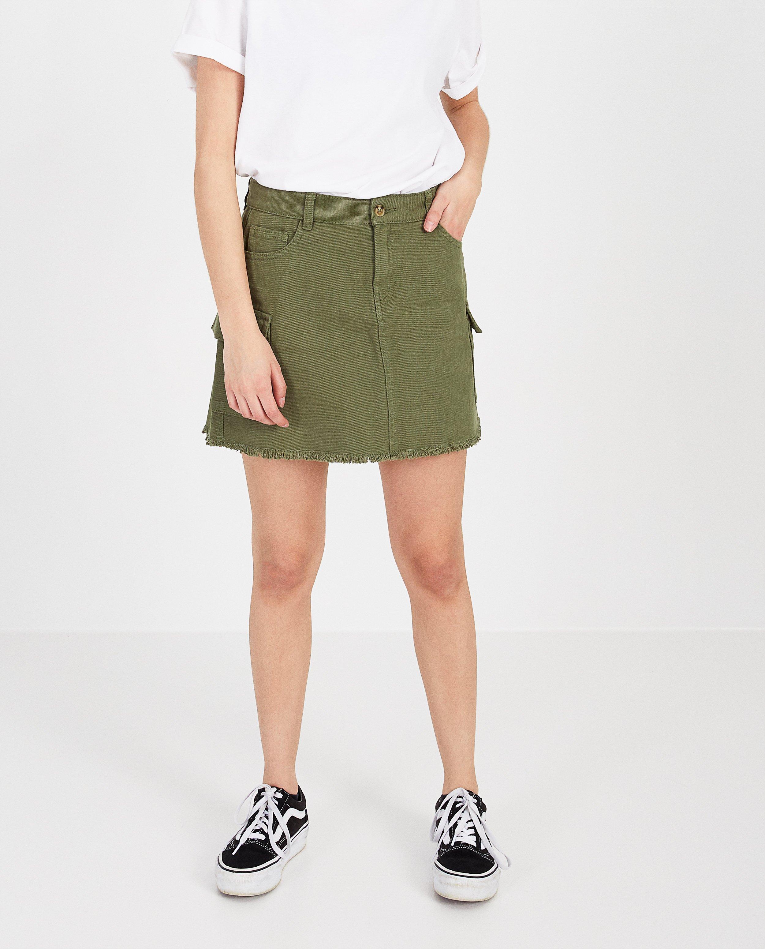 Rokken - Groene rok met rafels