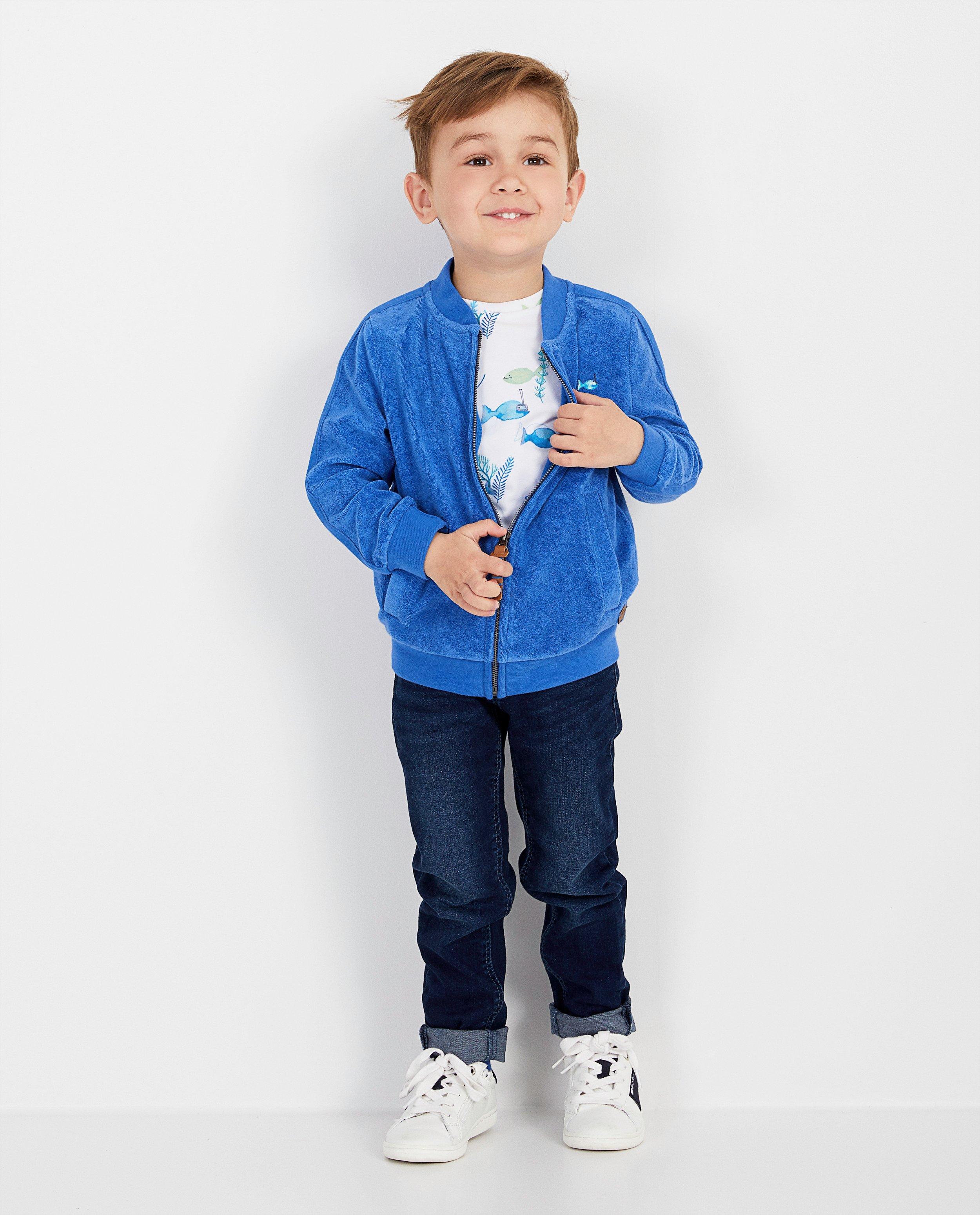 Sponzen vest in blauw Wickie - met vis - Wickie