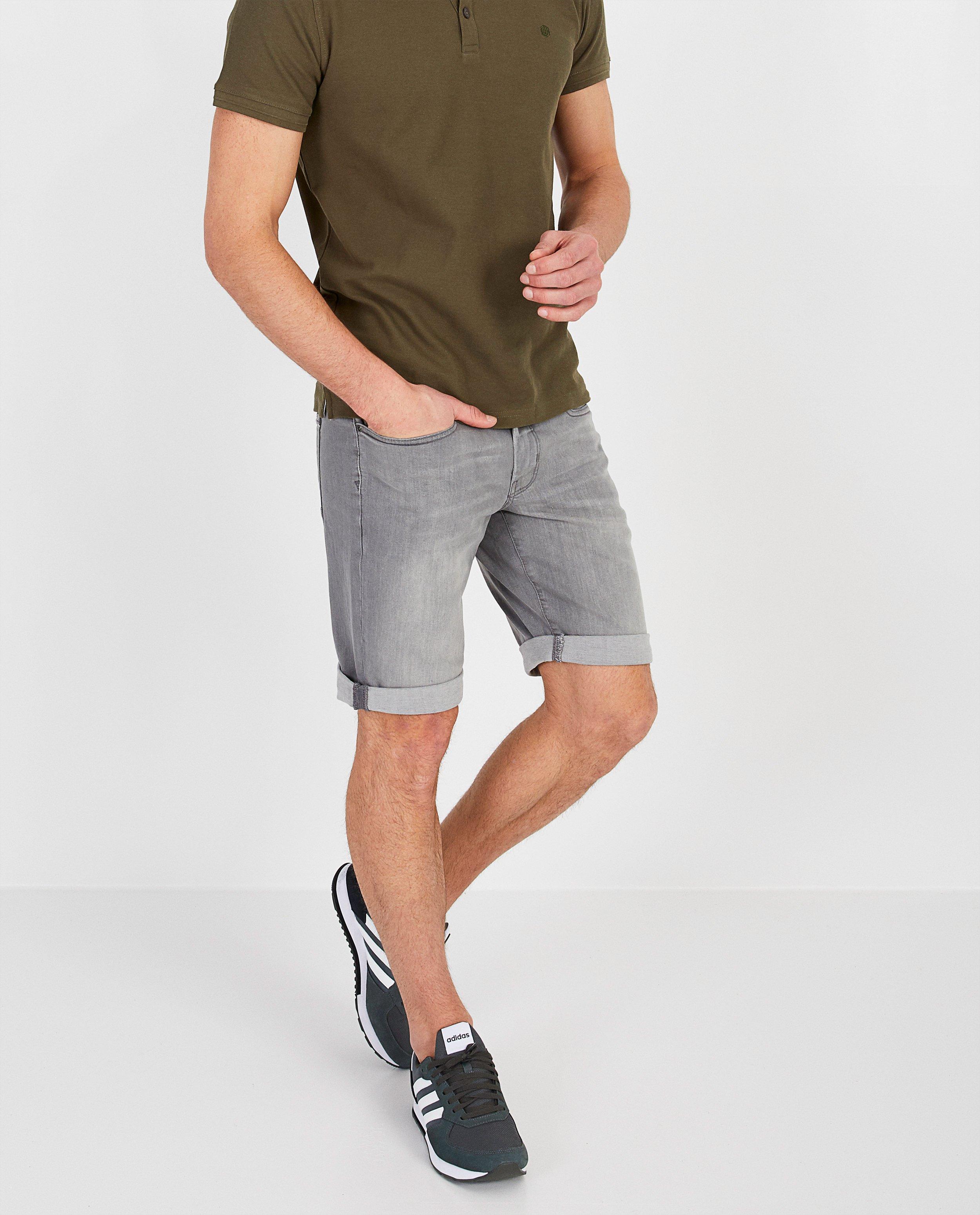 Shorten - Lichtgrijze bermuda van denim