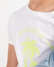 T-shirts - Wit T-shirt met fluogele print