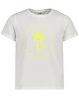 T-shirts - Wit T-shirt met fluogele print