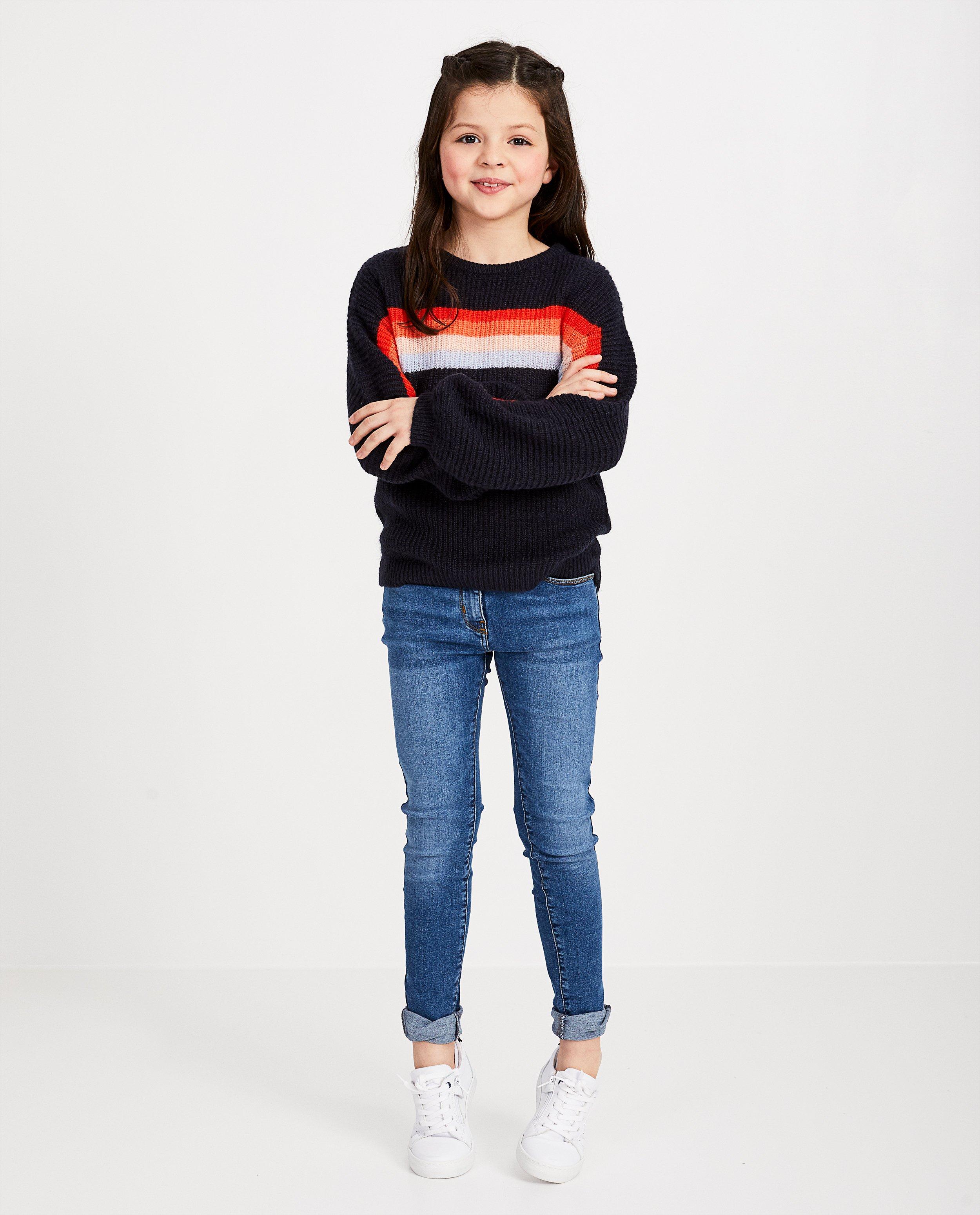 Blauwe skinny MARIE, 7-14 jaar - met wassing - Fish & Chips