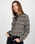 Hemden - Zwarte blouse met bloemenprint