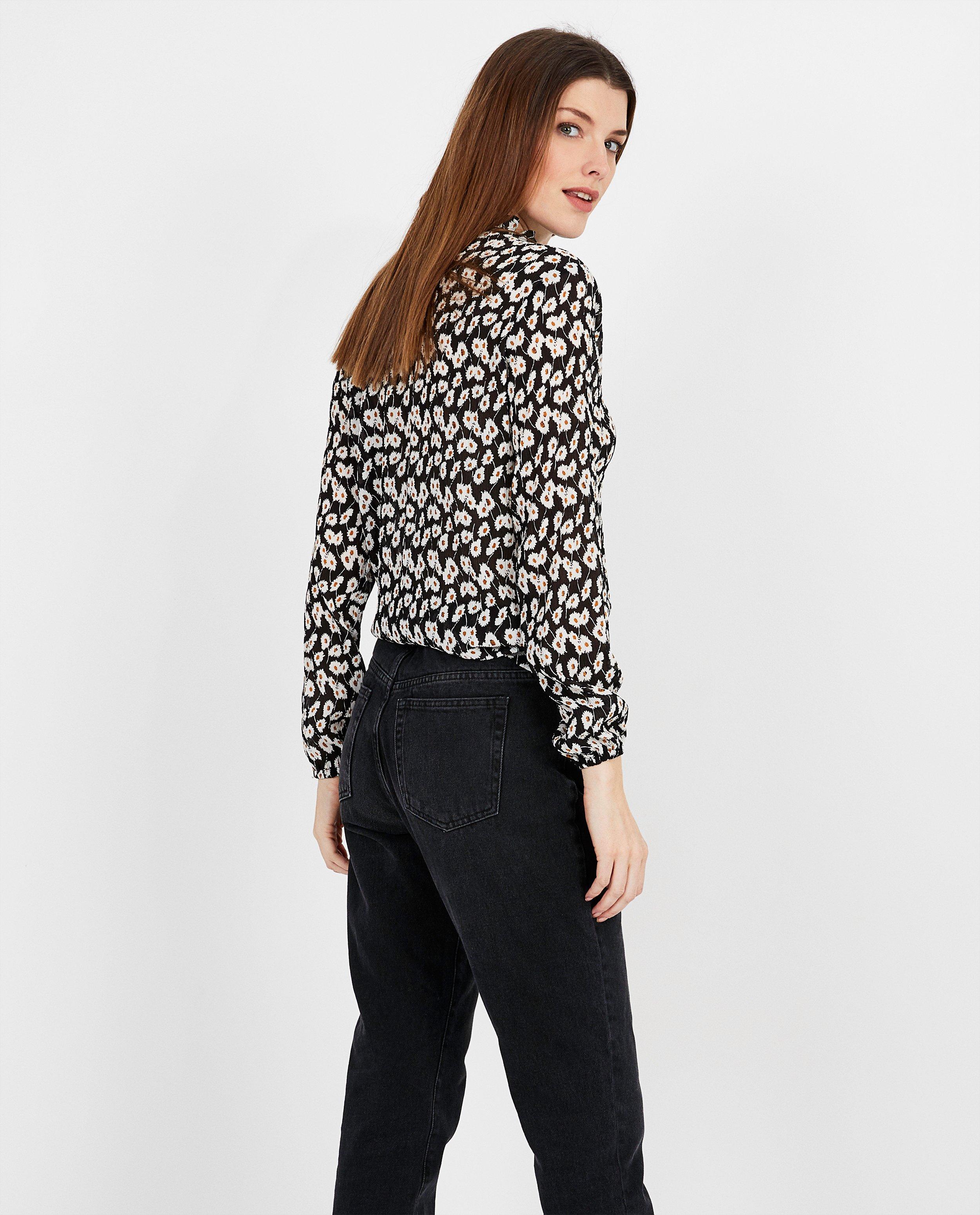 Zwarte blouse met bloemenprint - Product Detail - meerkleurig - afbeelding nummer 3