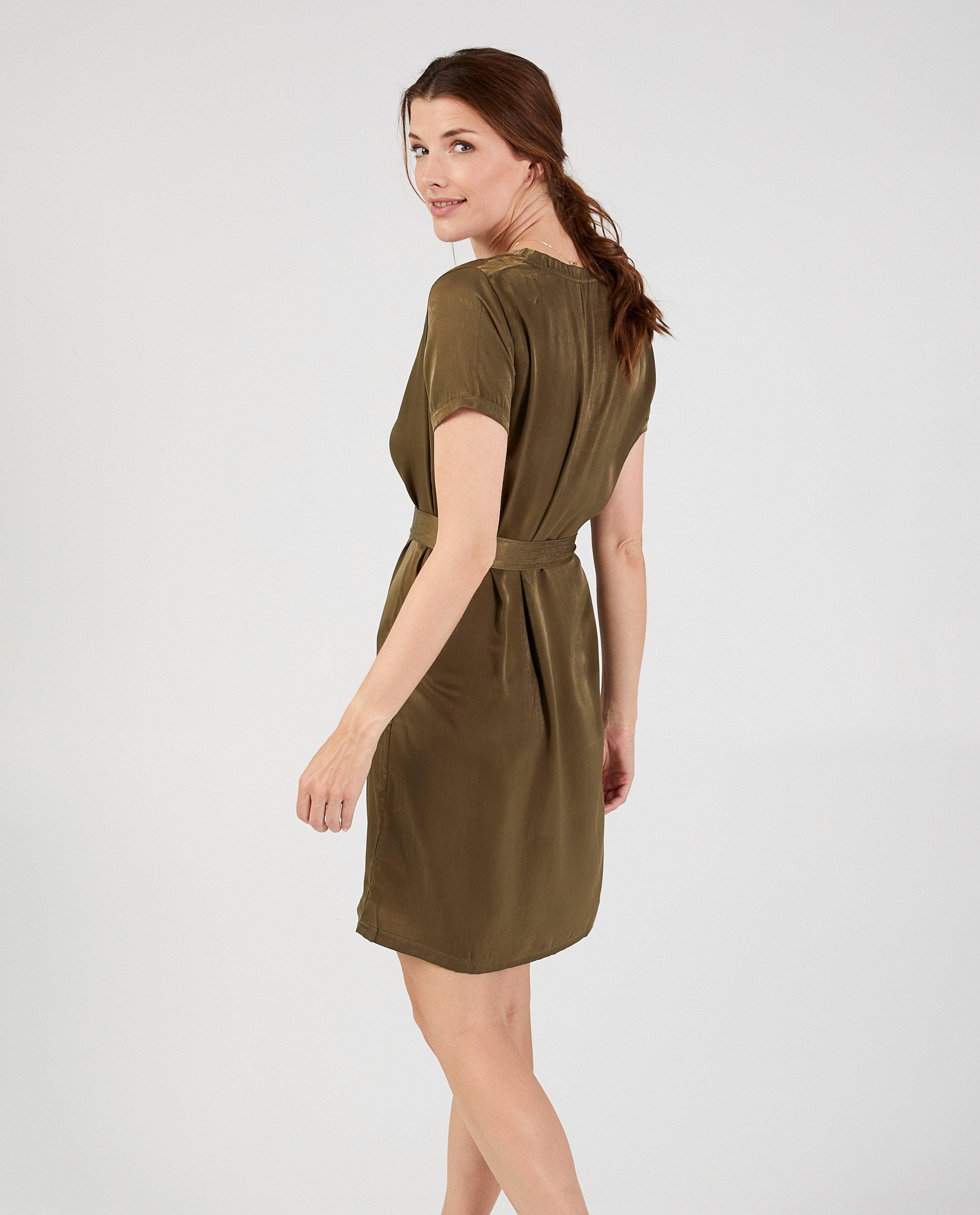 Robe noire, ceinture &agrave; nouer - D&eacute;tails du produit - bleu fonc&eacute; - image num&eacute;ro 3