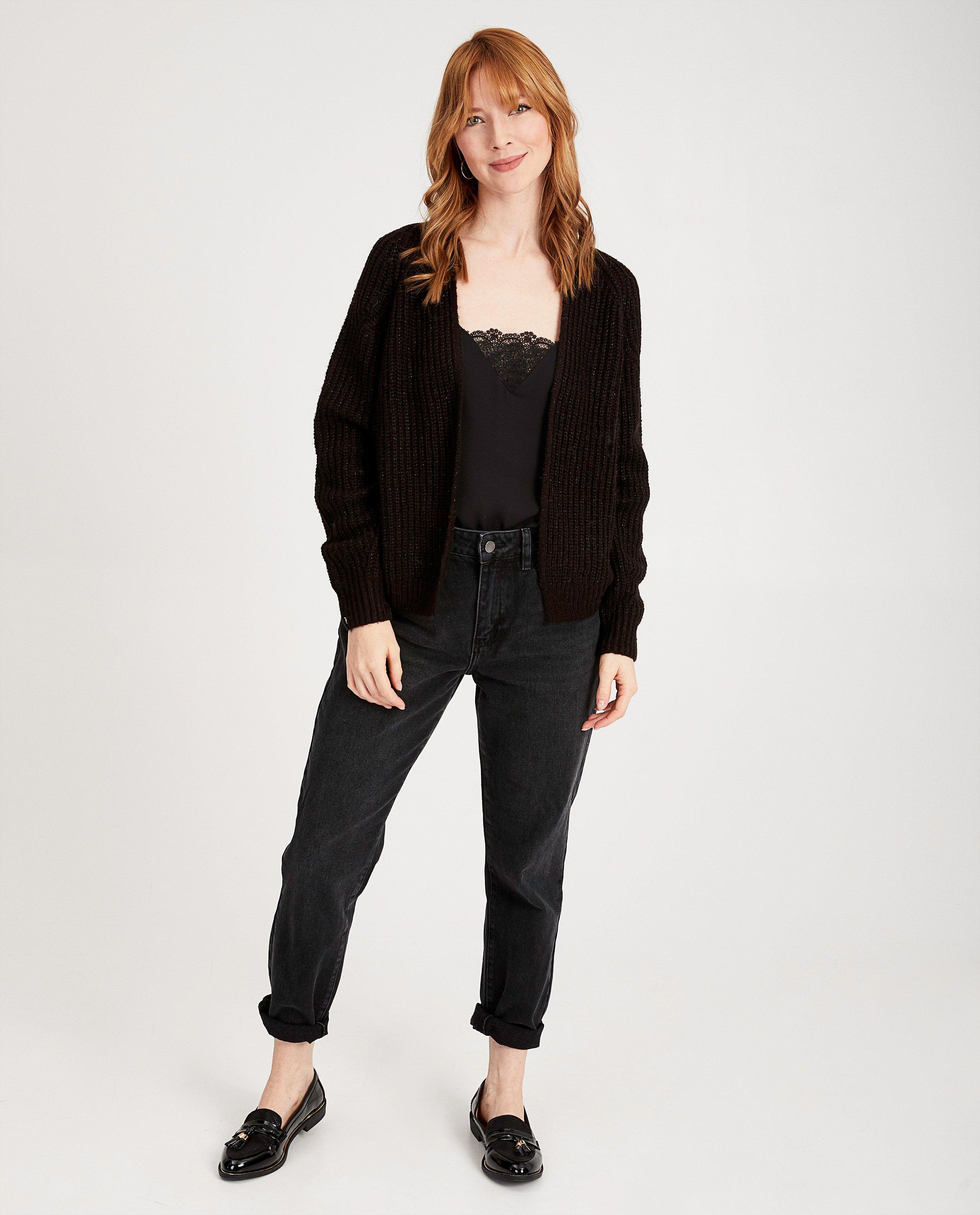 Cardigan met metaaldraad Sora - in zwart - Sora