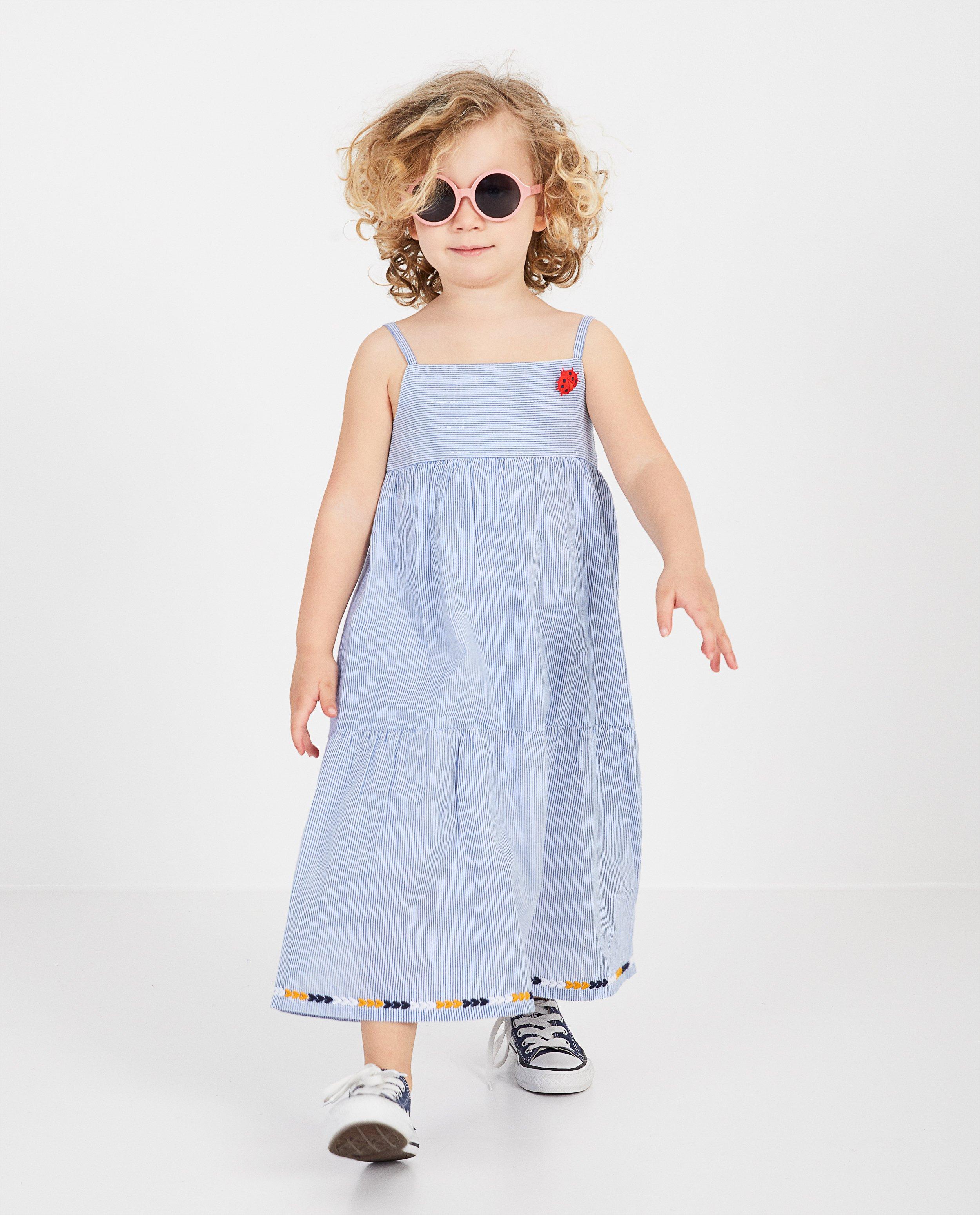 Kleedjes - blauw-wit gestreepte jurk Plop