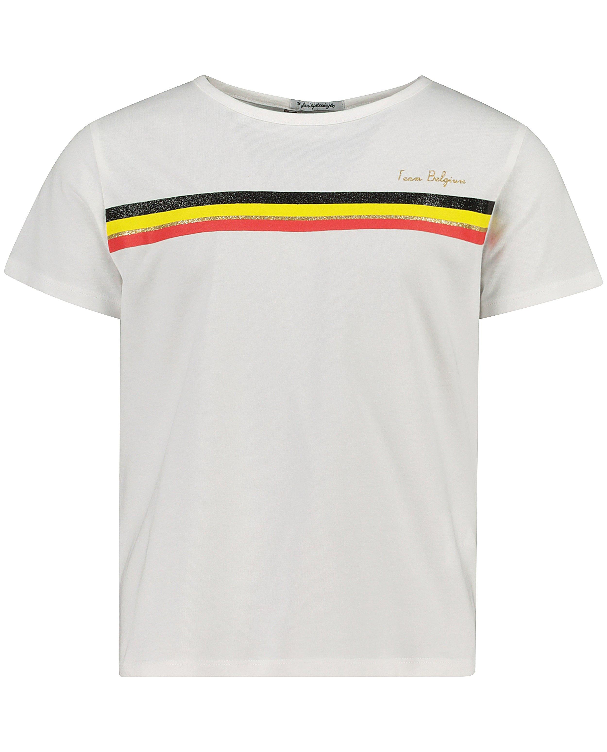 T-shirts - Wit 'Team Belgium'-shirt, 7-14 jaar