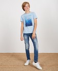 Blauw T-shirt van biokatoen I AM - met print - I AM
