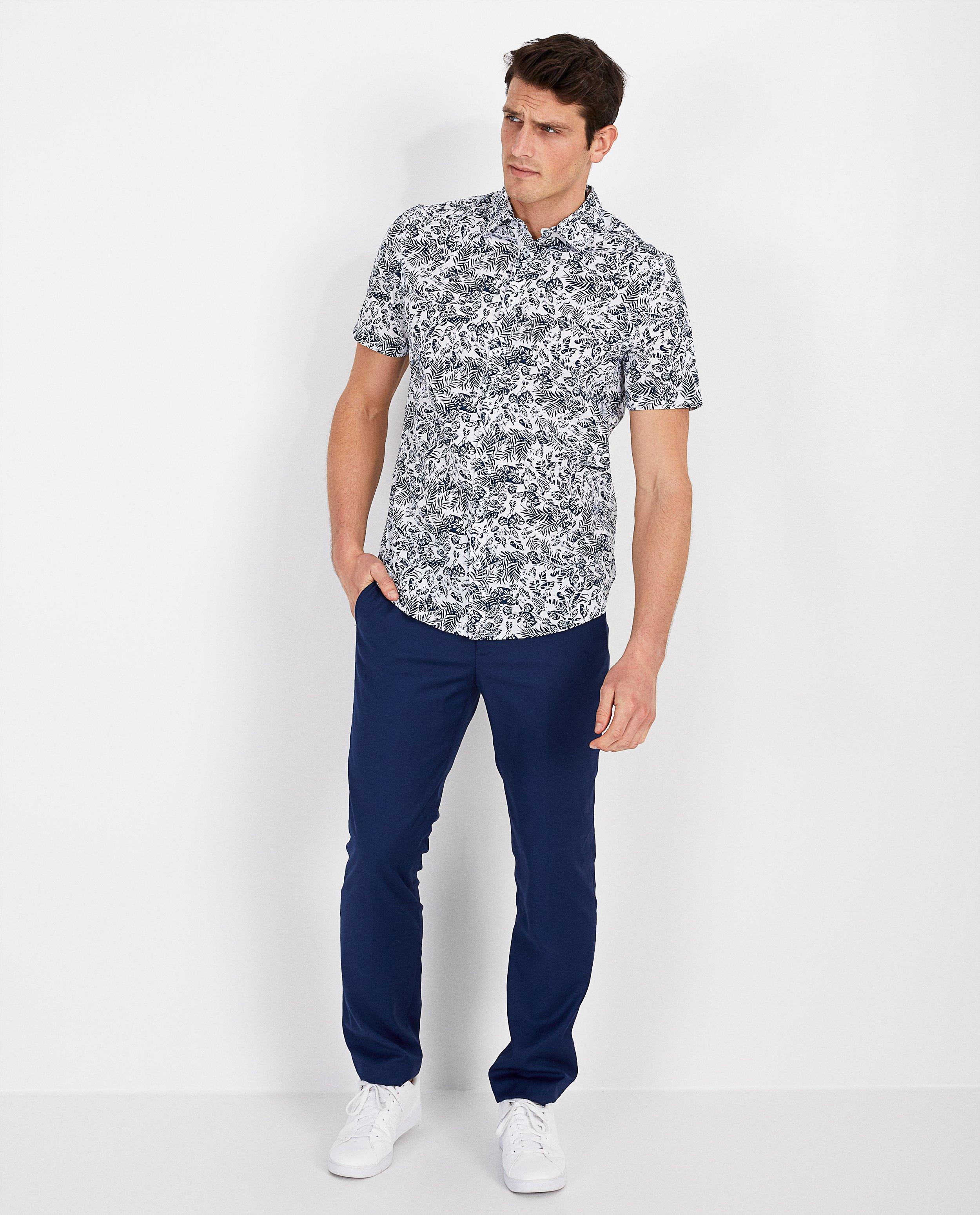 Wit hemd met print - korte mouwen - Quarterback