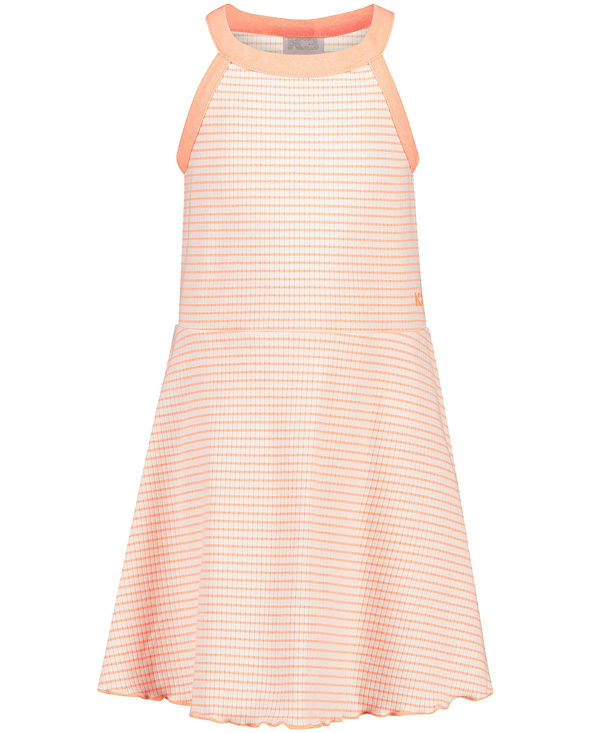 Robes - Robe blanche à rayures fluo K3
