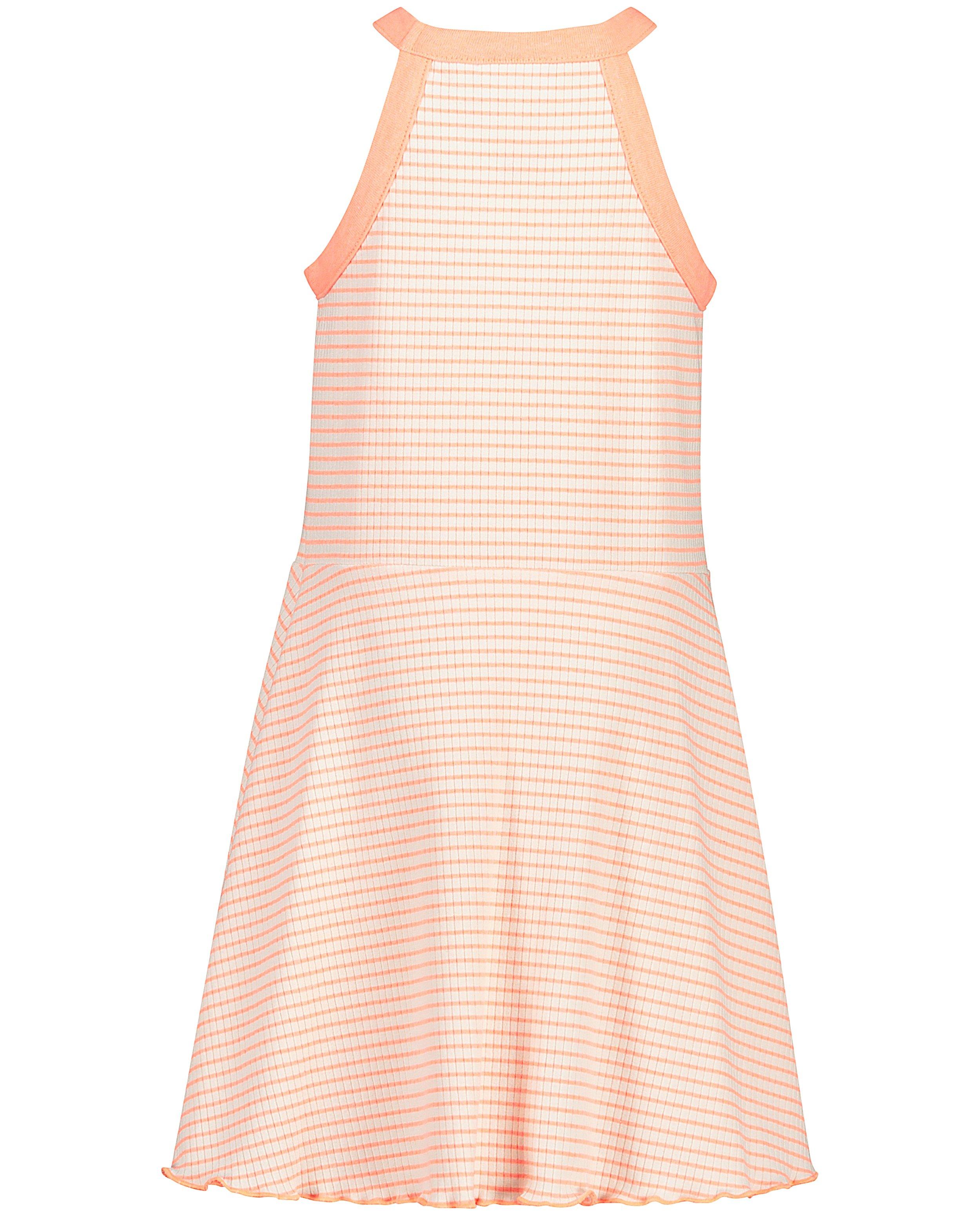 Robes - Robe blanche à rayures fluo K3
