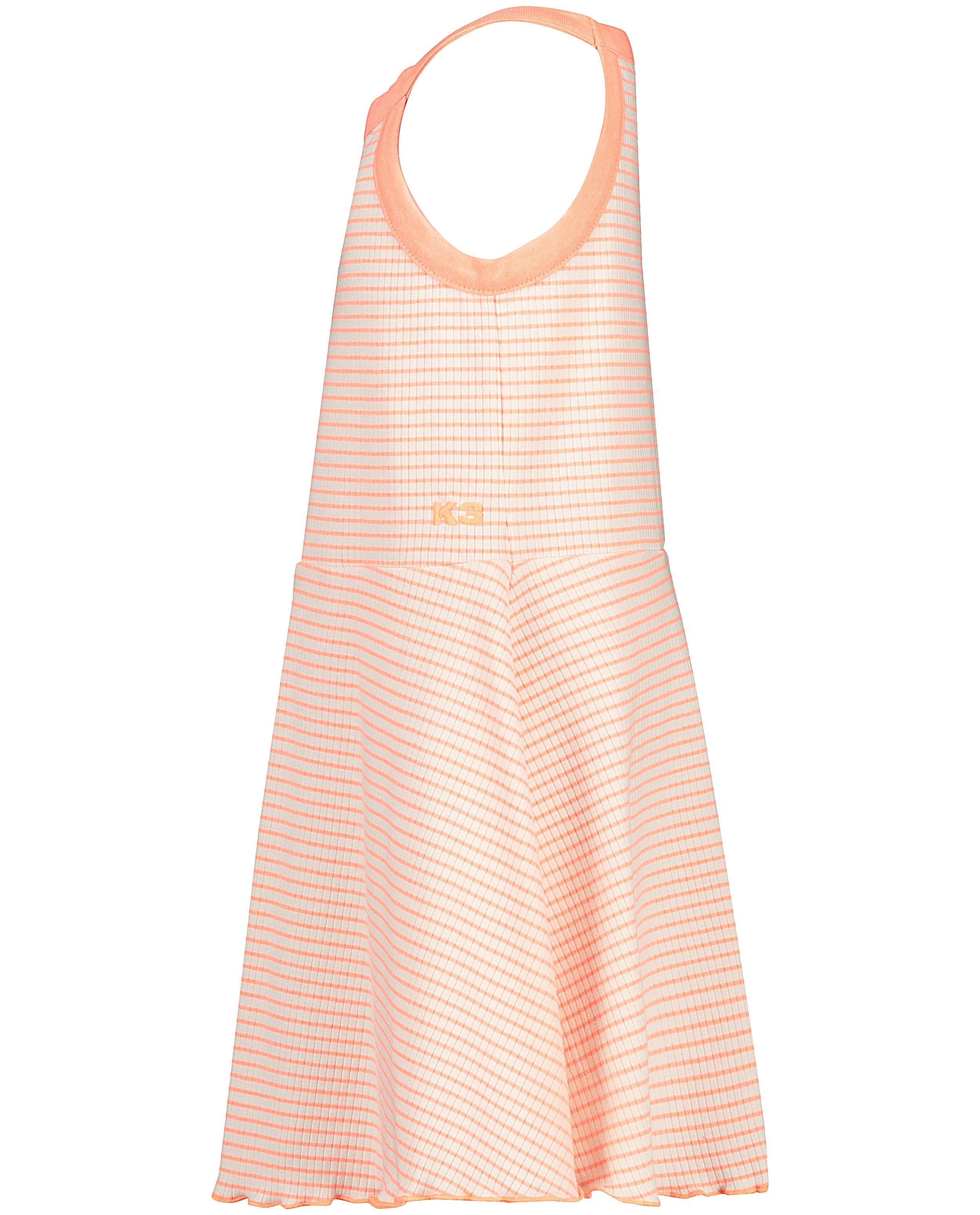 Robes - Robe blanche à rayures fluo K3